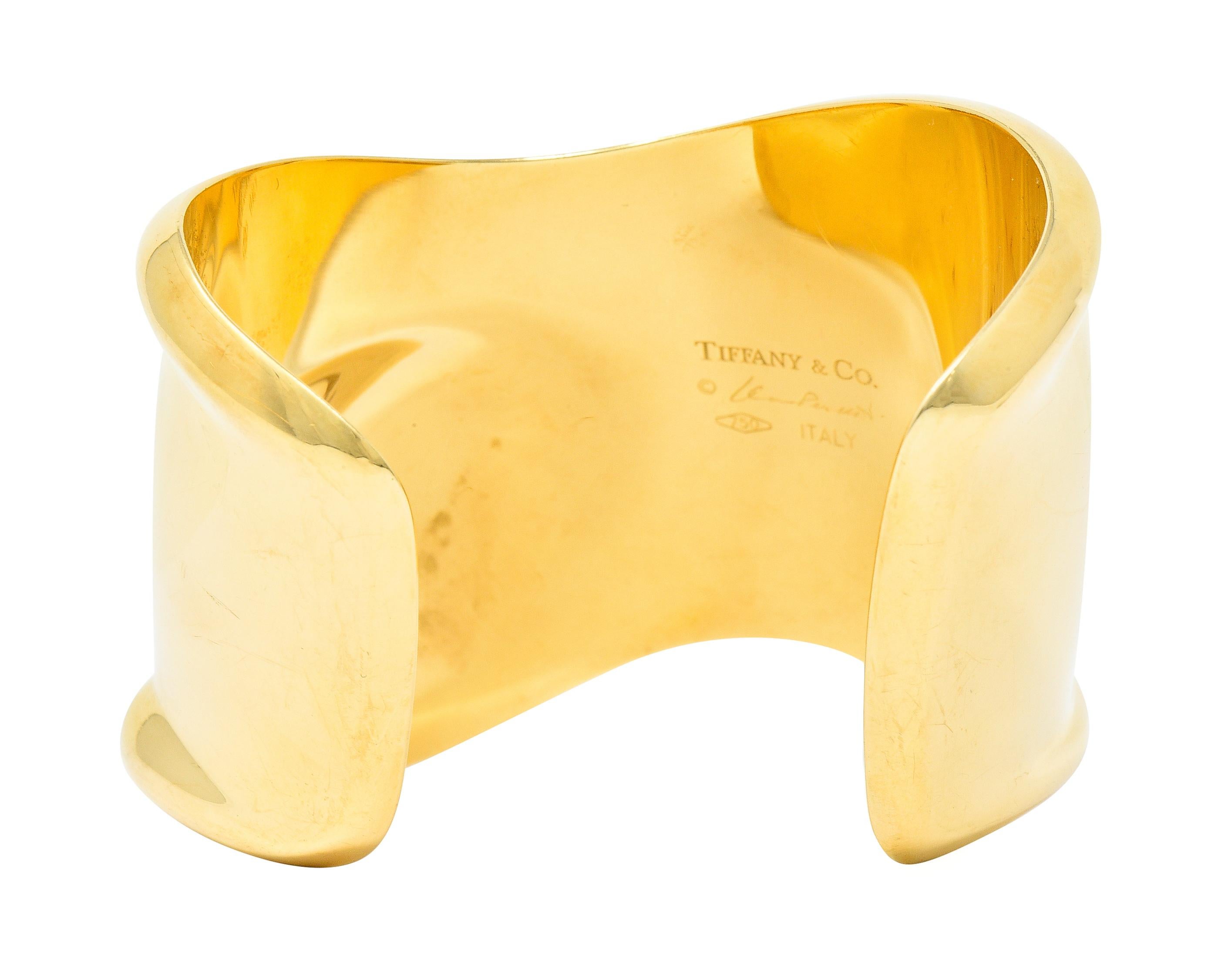 Elsa Peretti Tiffany & Co. 18 Karat Yellow Gold Bone Cuff Vintage Bracelet In Excellent Condition In Philadelphia, PA