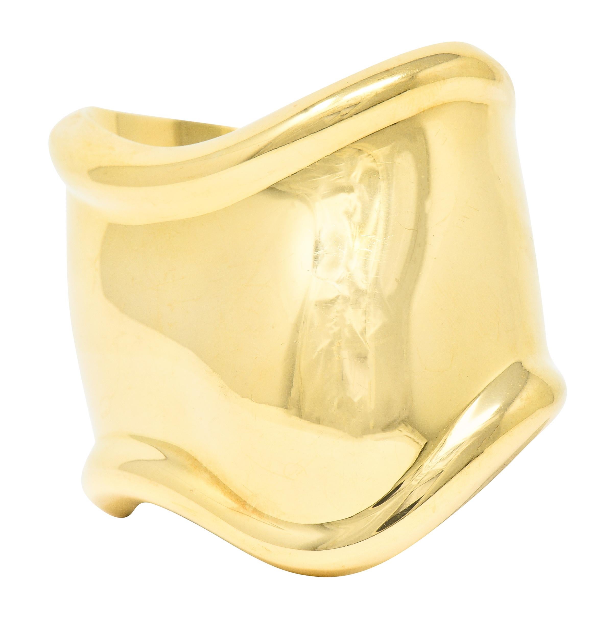  Elsa Peretti - Bracelet vintage en or jaune 18 carats avec manchettes en forme d'os Unisexe 