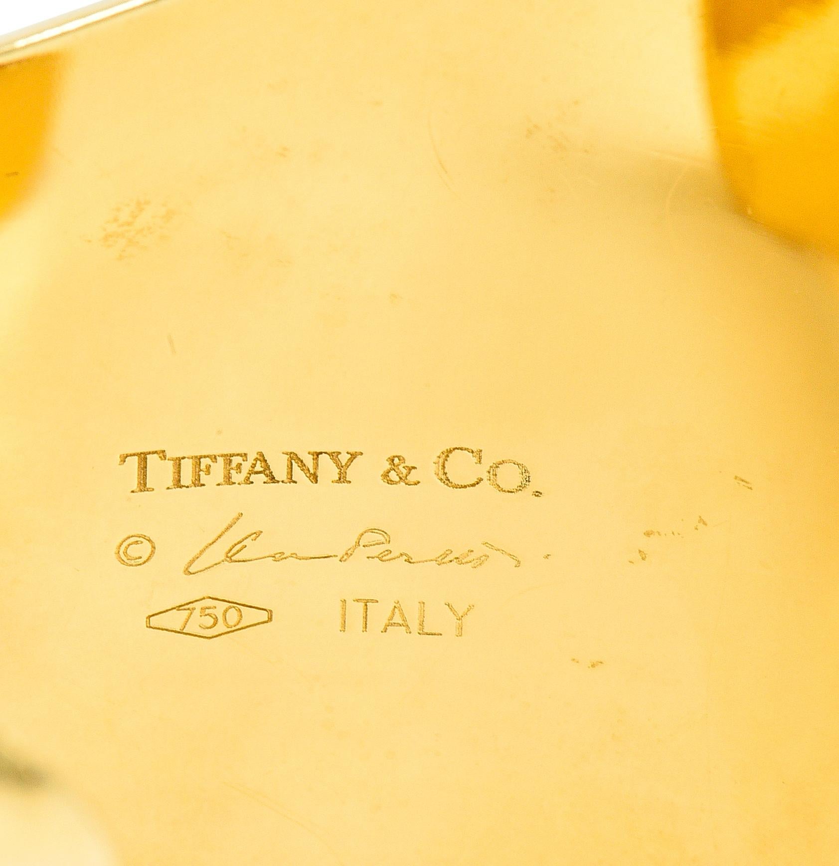 Elsa Peretti Tiffany & Co. 18 Karat Yellow Gold Bone Cuff Vintage Bracelet 1