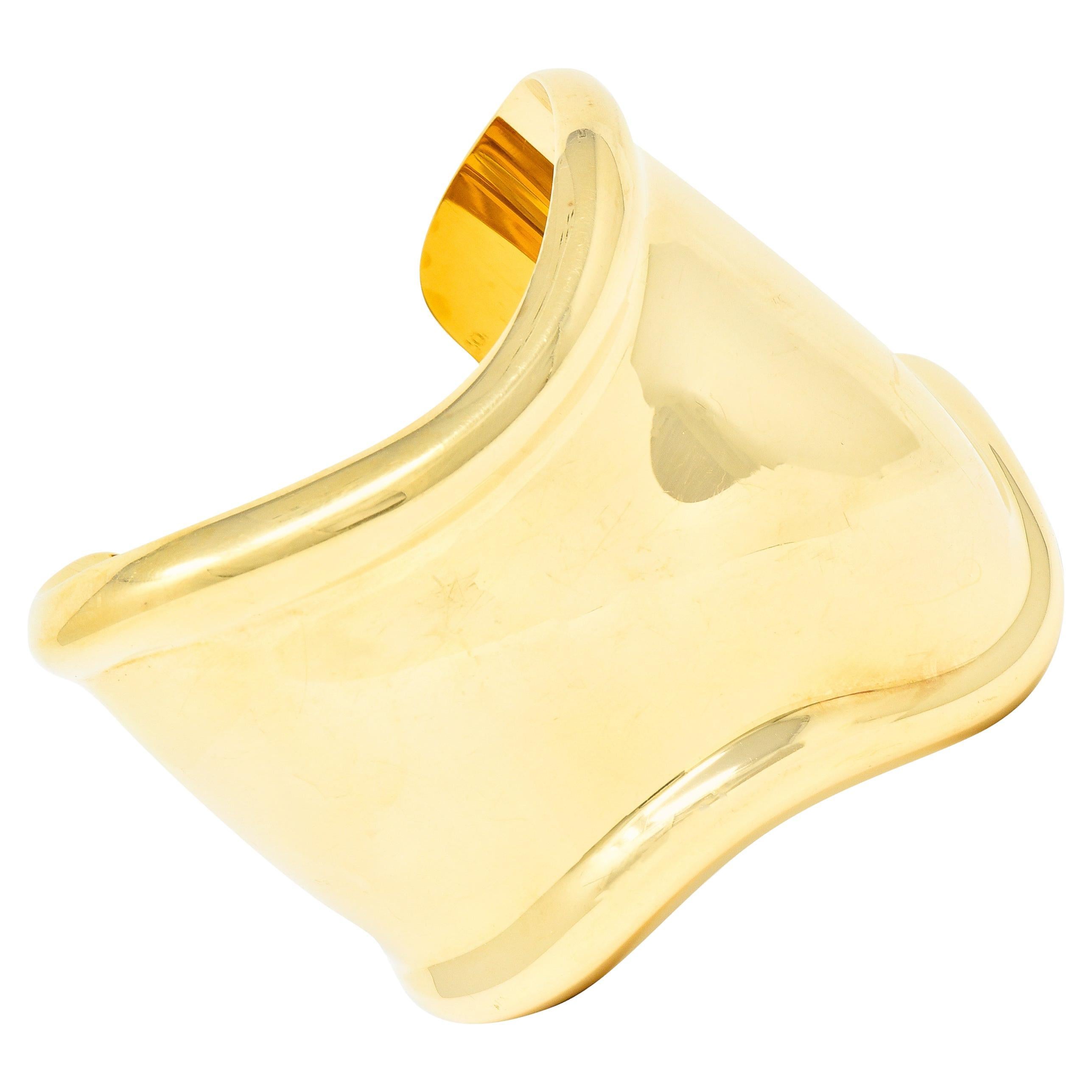 Elsa Peretti - Bracelet vintage en or jaune 18 carats avec manchettes en forme d'os