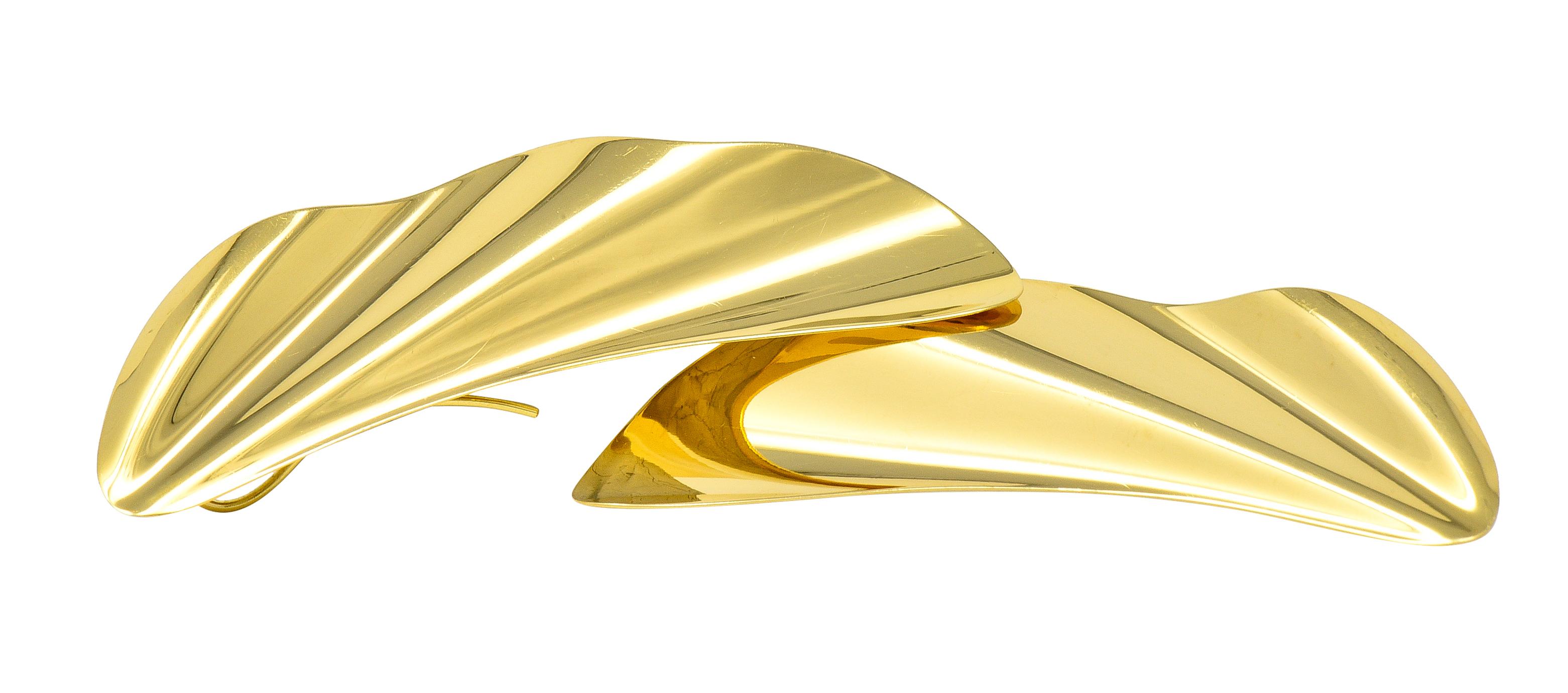 Elsa Peretti Tiffany & Co. 18 Karat Yellow Gold High Tide Earrings In Excellent Condition In Philadelphia, PA