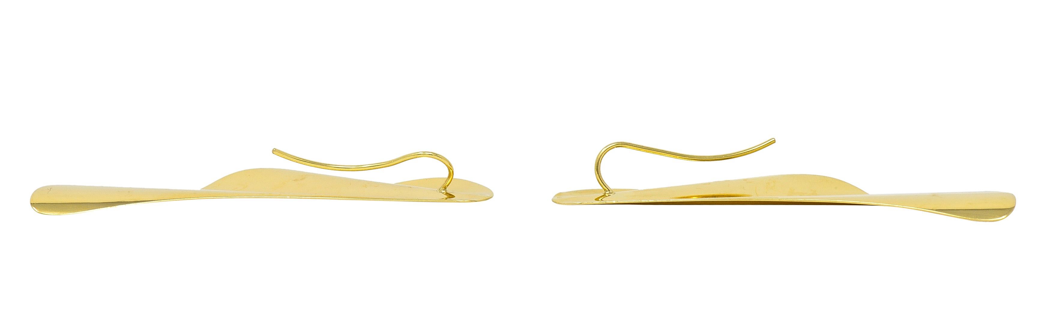 Women's or Men's Elsa Peretti Tiffany & Co. 18 Karat Yellow Gold High Tide Earrings