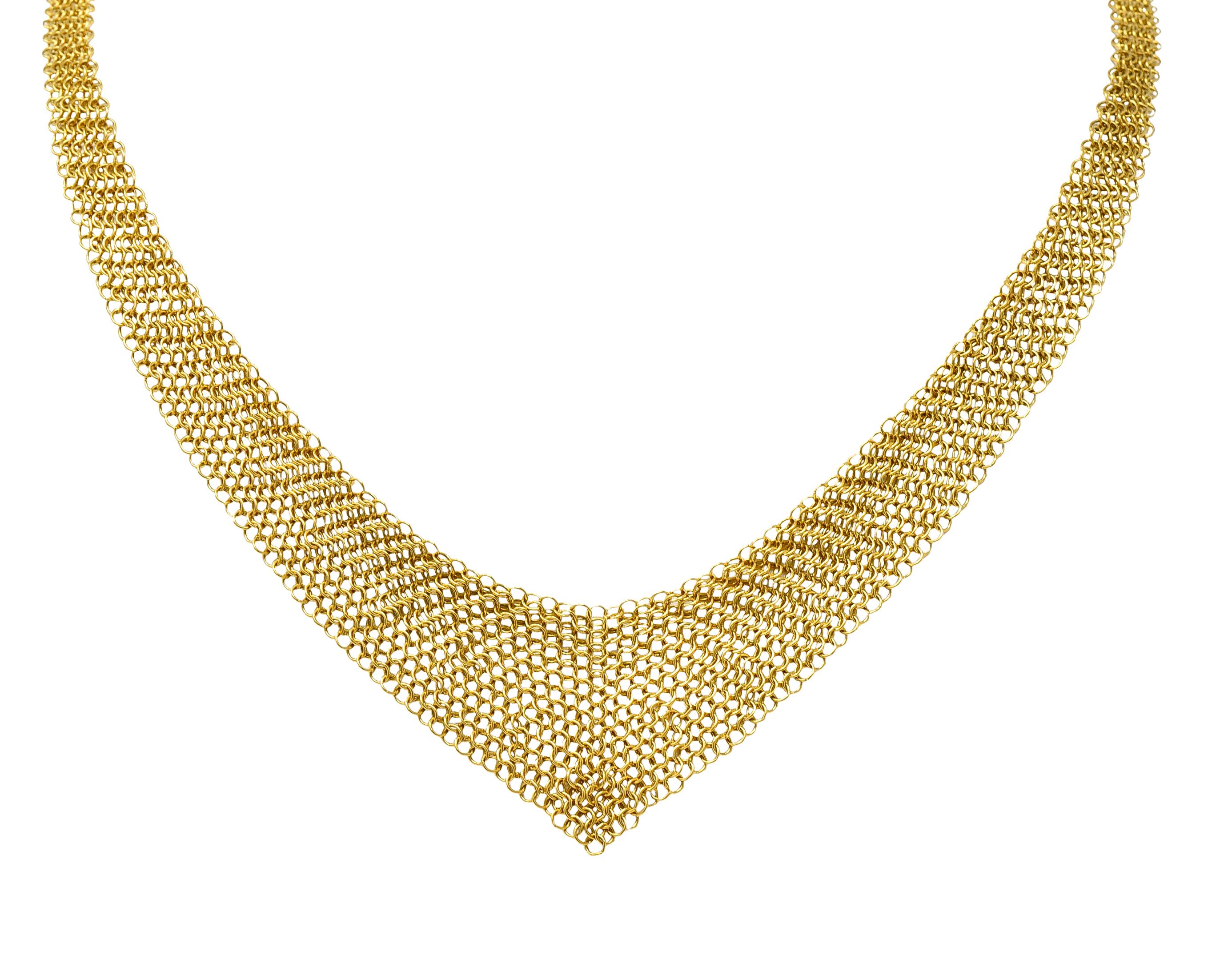 Contemporary Elsa Peretti Tiffany & Co. 18 Karat Yellow Gold Mesh Scarf Chain Necklace