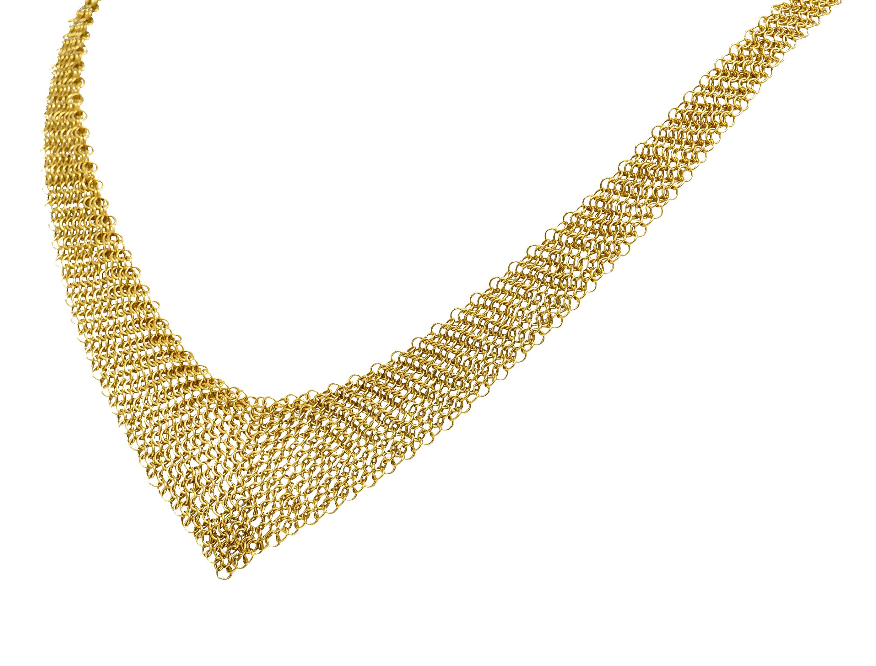 Elsa Peretti Tiffany & Co. 18 Karat Yellow Gold Mesh Scarf Chain Necklace In Excellent Condition In Philadelphia, PA