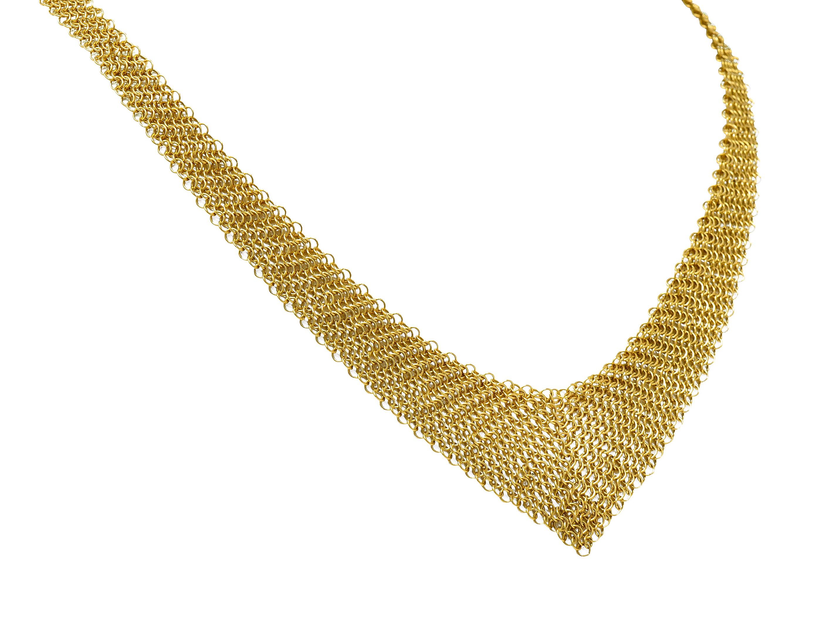 Women's or Men's Elsa Peretti Tiffany & Co. 18 Karat Yellow Gold Mesh Scarf Chain Necklace