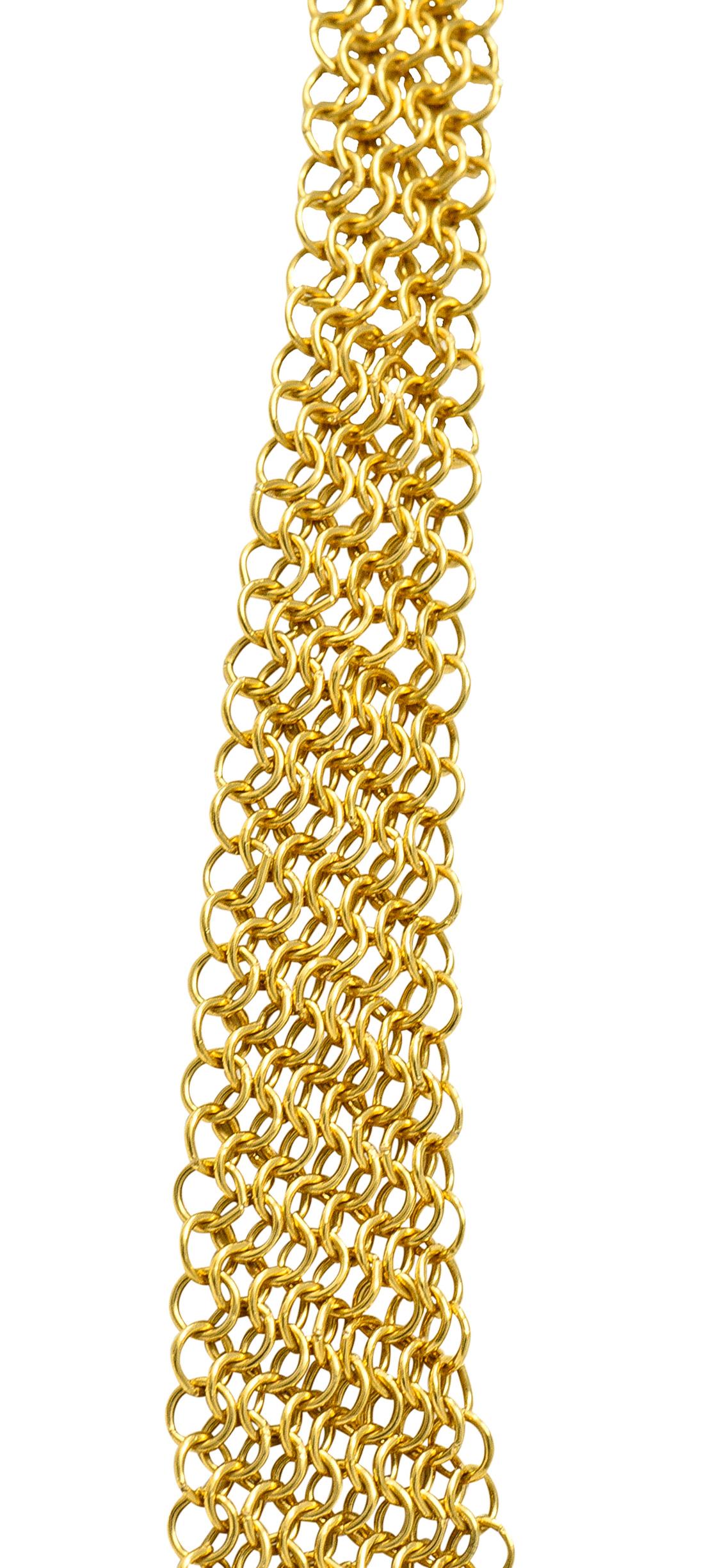 Elsa Peretti Tiffany & Co. 18 Karat Yellow Gold Mesh Scarf Chain Necklace 1