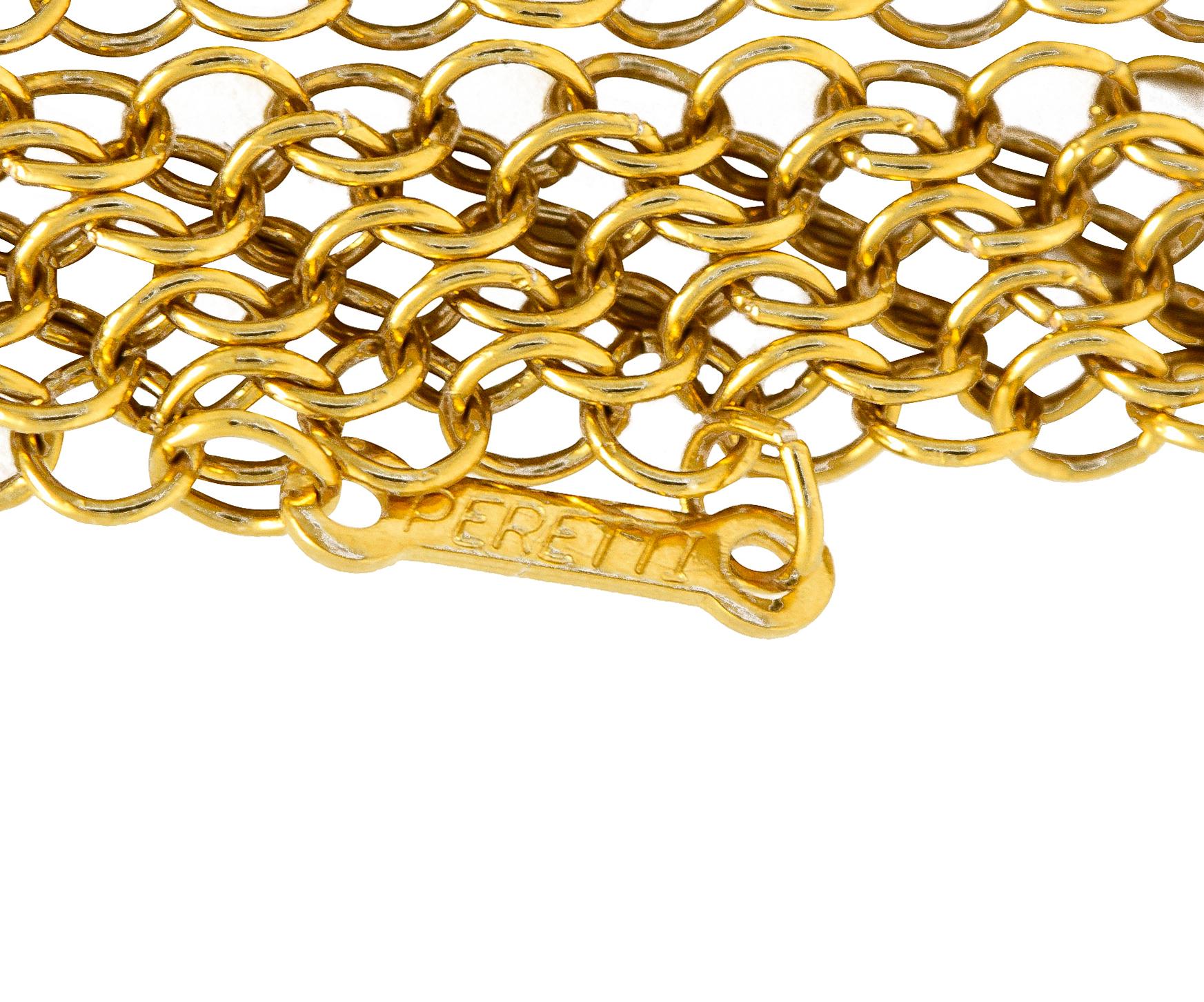 Elsa Peretti Tiffany & Co. 18 Karat Yellow Gold Mesh Scarf Chain Necklace 2