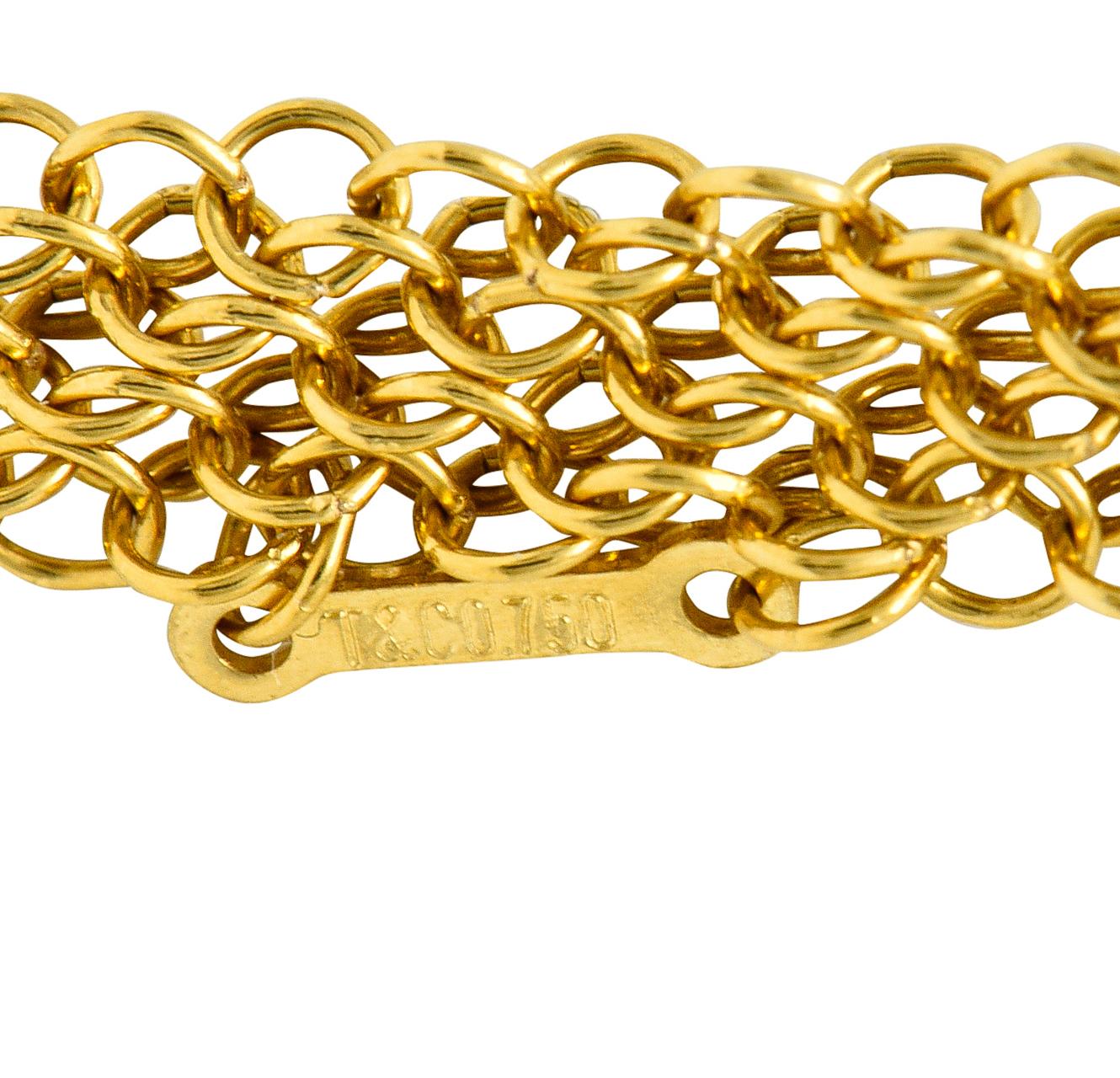 Elsa Peretti Tiffany & Co. 18 Karat Yellow Gold Mesh Scarf Chain Necklace 3
