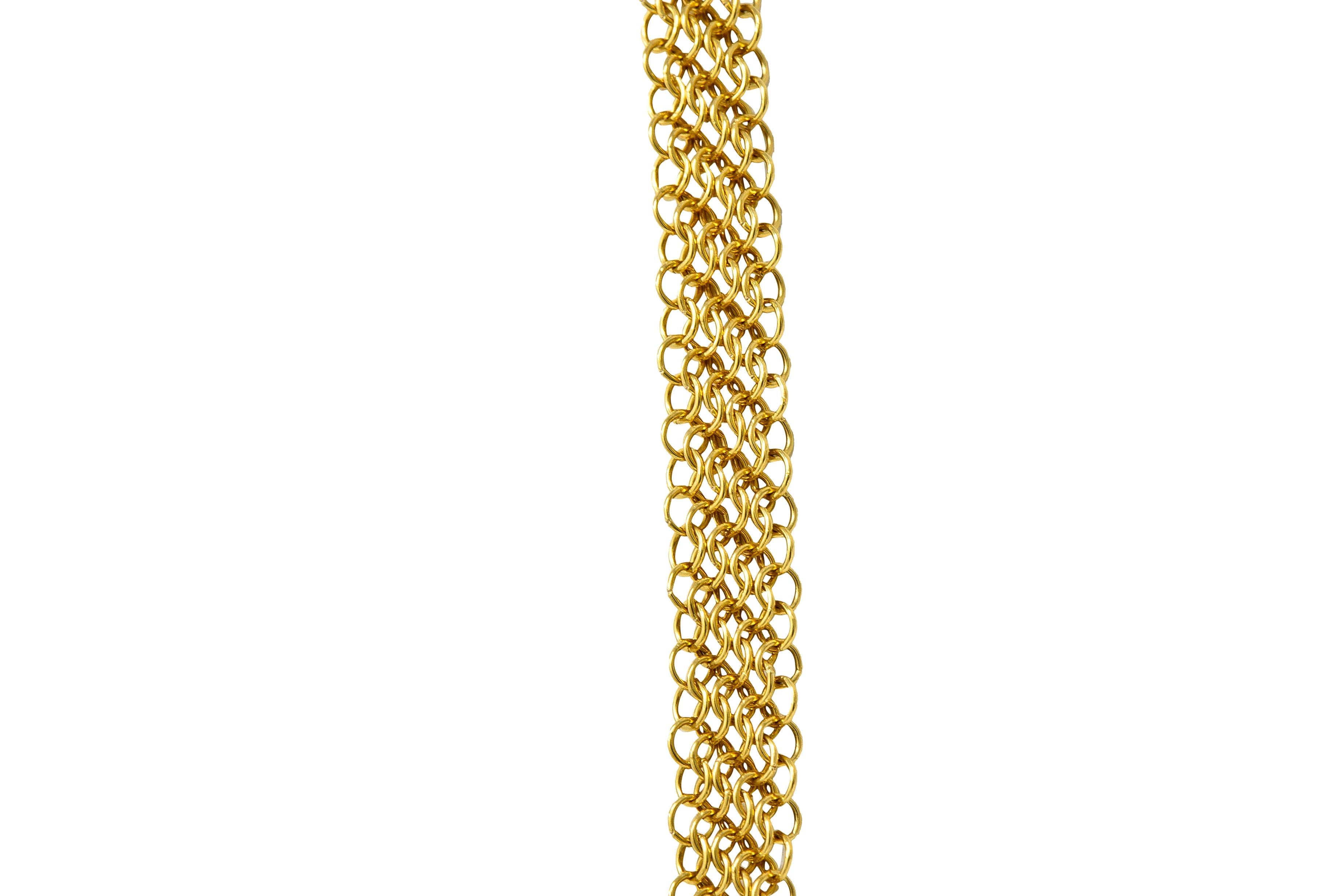 Elsa Peretti Tiffany & Co. 18 Karat Yellow Gold Mesh Scarf Chain Necklace 4