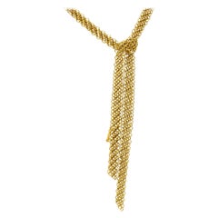 Vintage Elsa Peretti Tiffany & Co. 18 Karat Yellow Gold Mesh Scarf Chain Necklace