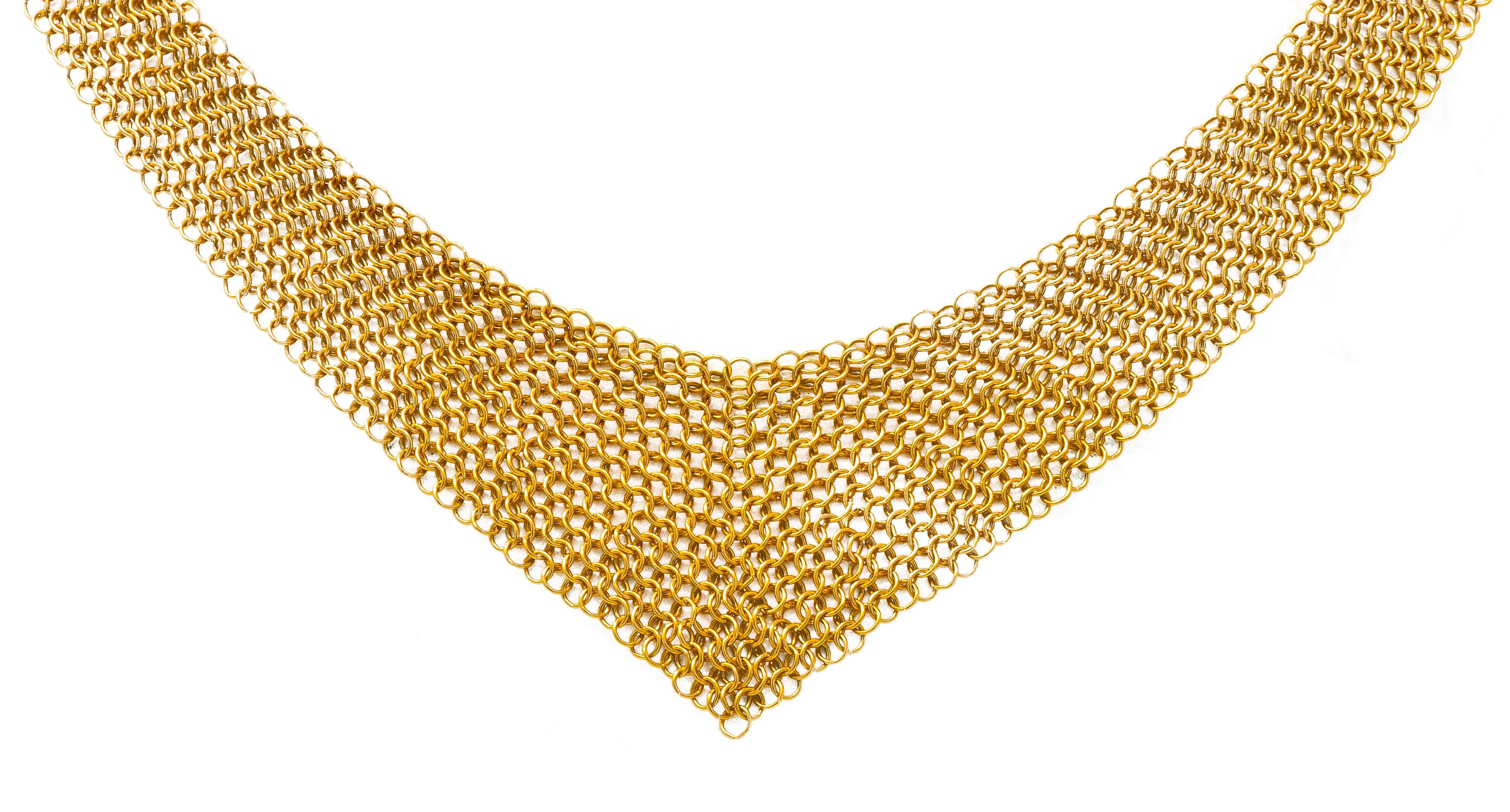 Women's or Men's Elsa Peretti Tiffany & Co. 18 Karat Yellow Gold Mesh Scarf Necklace