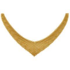 Elsa Peretti Tiffany & Co. 18 Karat Yellow Gold Mesh Scarf Necklace