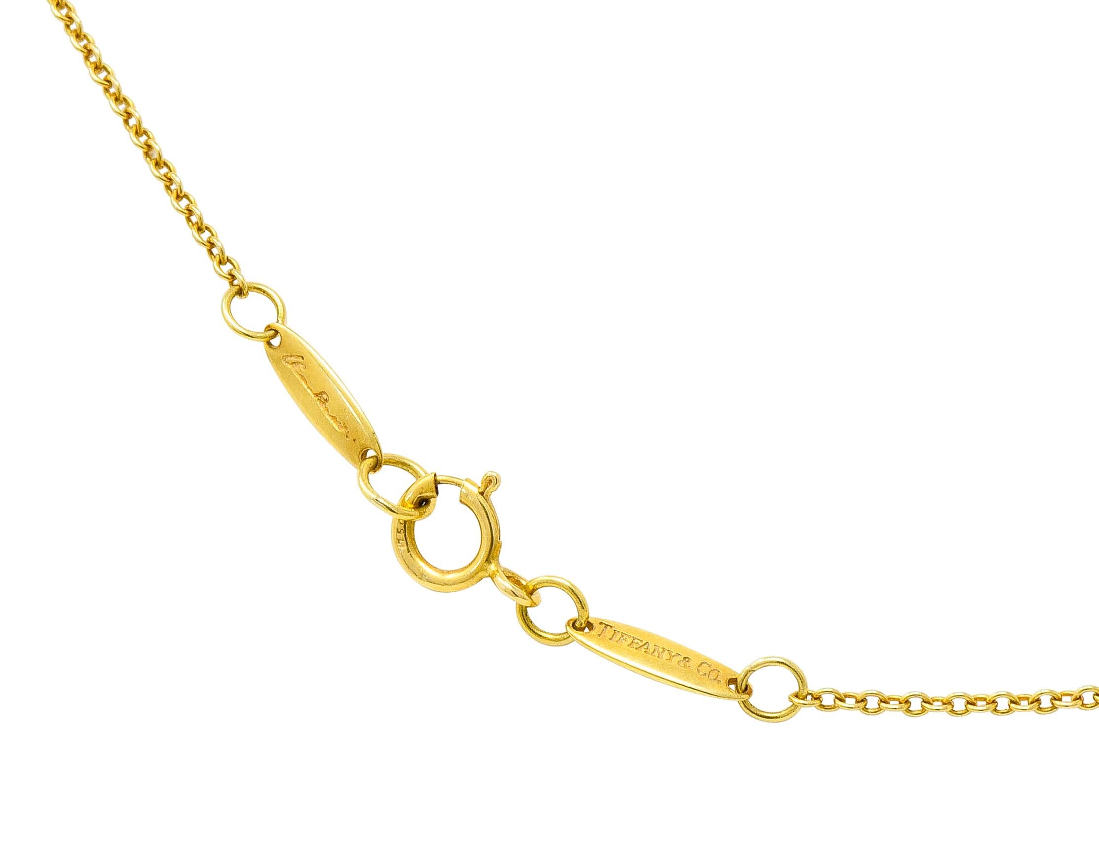 Elsa Peretti Tiffany & Co. 18 Karat Yellow Gold Open Heart Pendant Necklace 3