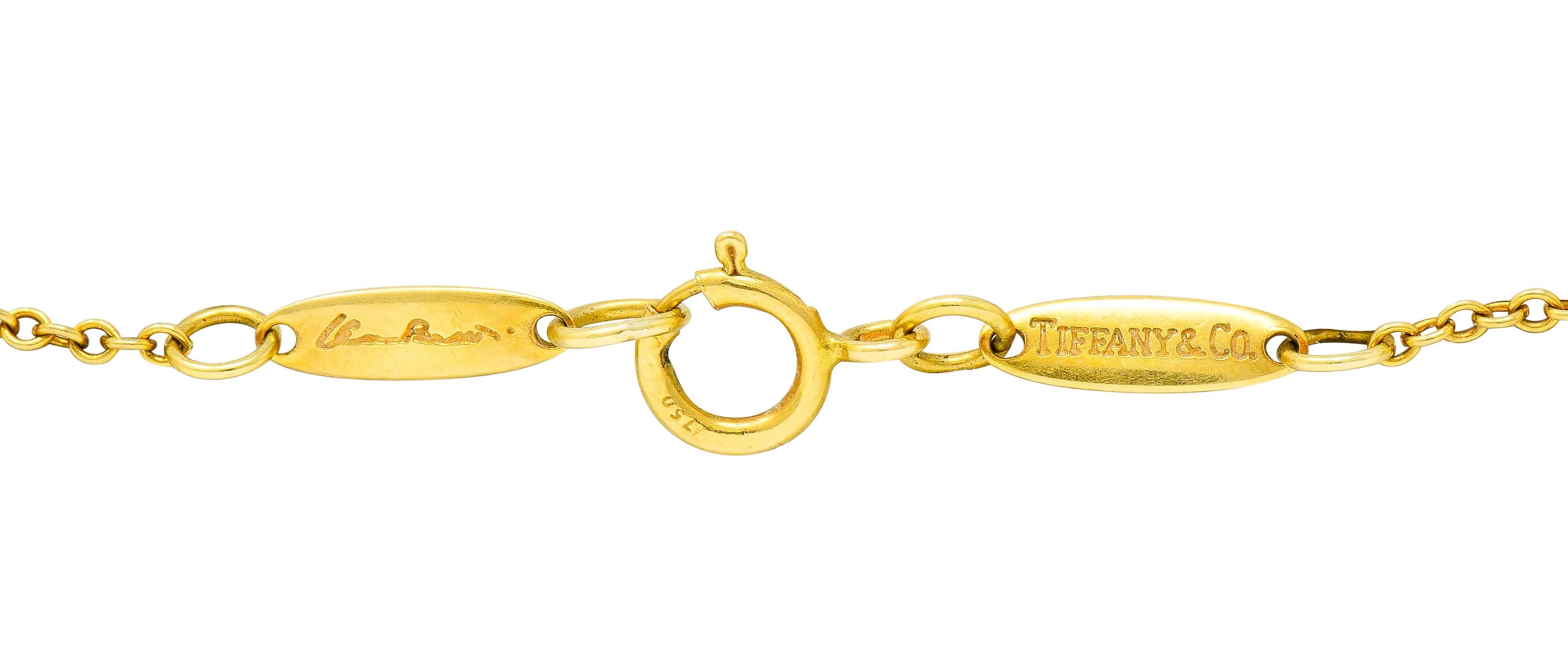 Elsa Peretti Tiffany & Co. 18 Karat Yellow Gold Open Heart Pendant Necklace 4