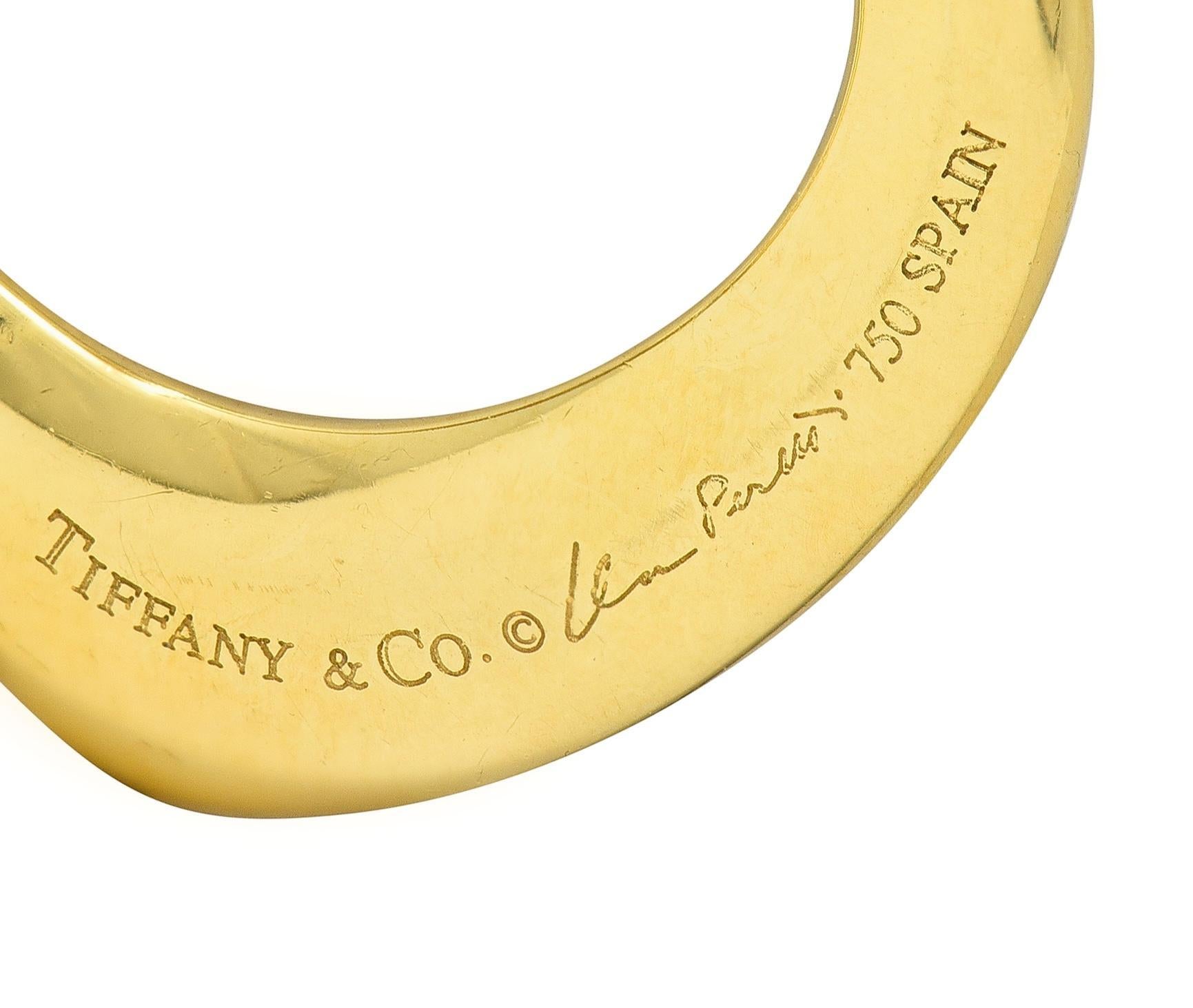 Elsa Peretti Tiffany & Co. 18 Karat Yellow Gold Open Heart Pendant 1