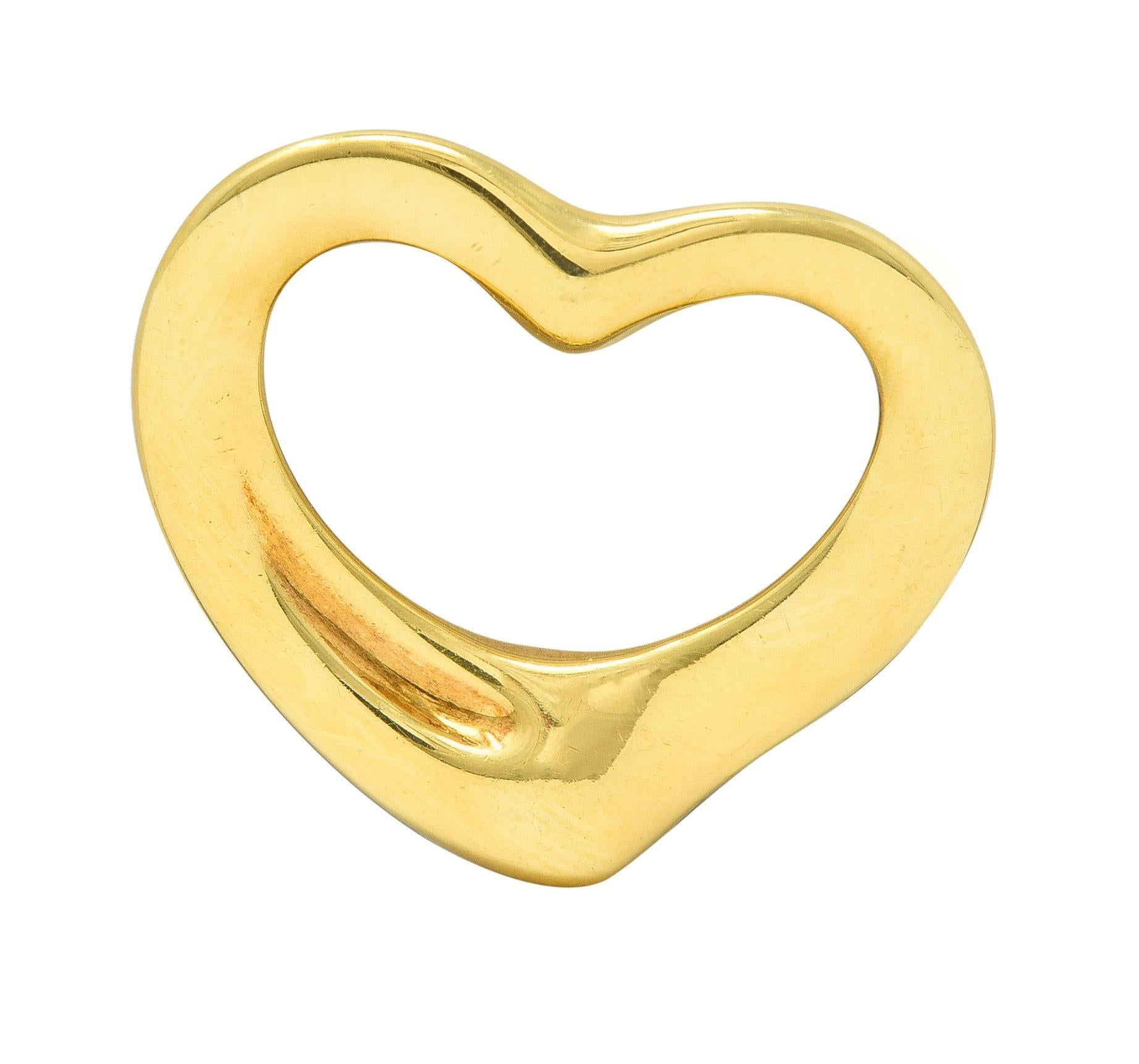 Elsa Peretti Tiffany & Co. 18 Karat Yellow Gold Open Heart Pendant 3
