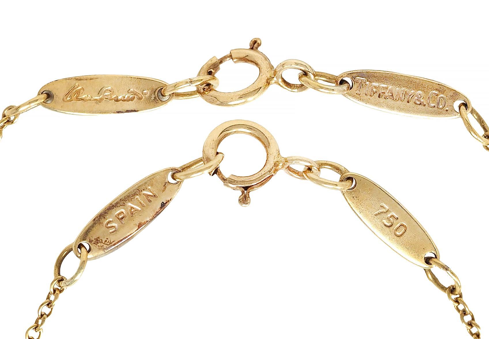 Elsa Peretti Tiffany & Co. Collana con ciondolo a cuore aperto in oro giallo 18 kt. 6