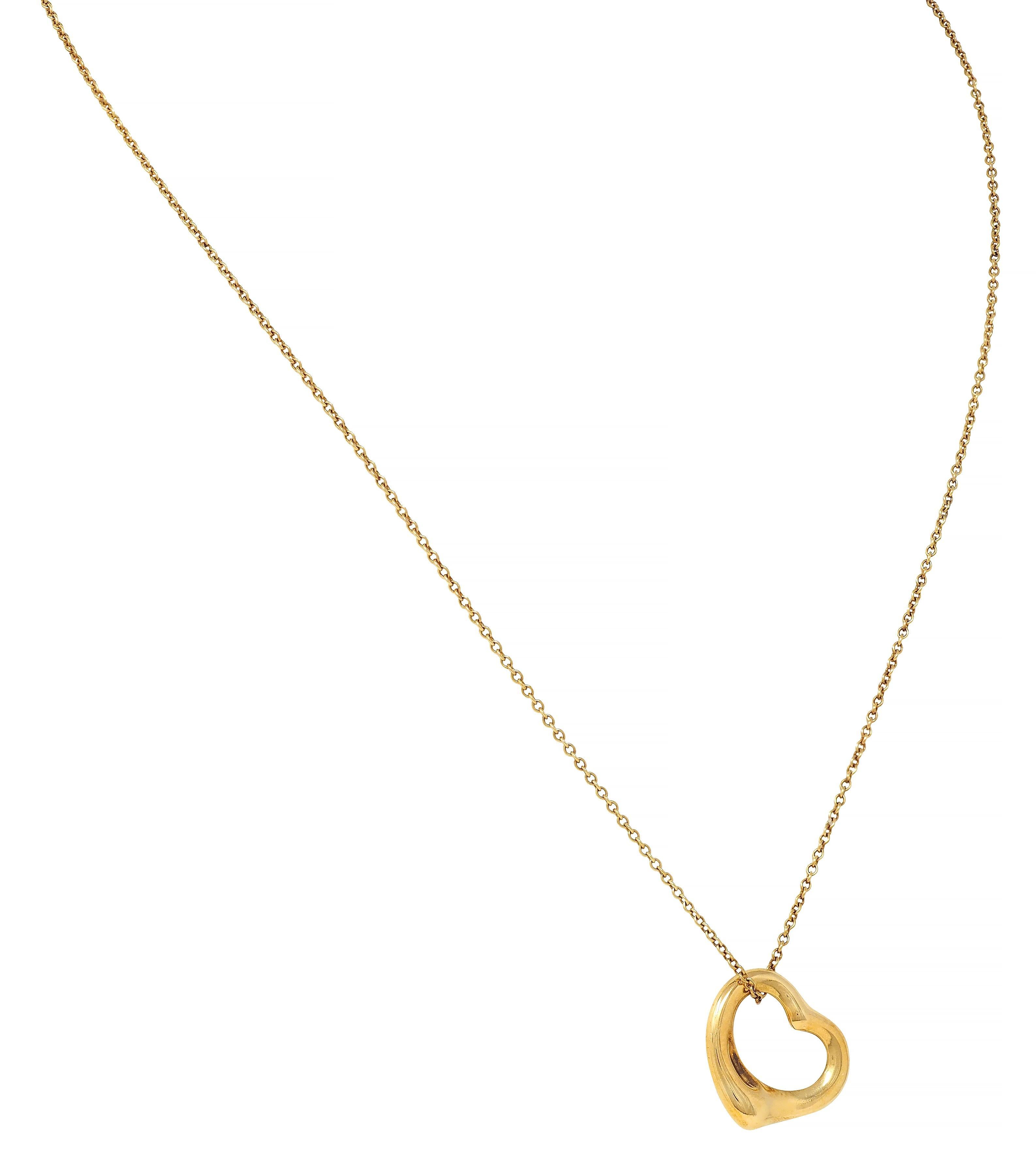 da uomo o donna Elsa Peretti Tiffany & Co. Collana con ciondolo a cuore aperto in oro giallo 18 kt.