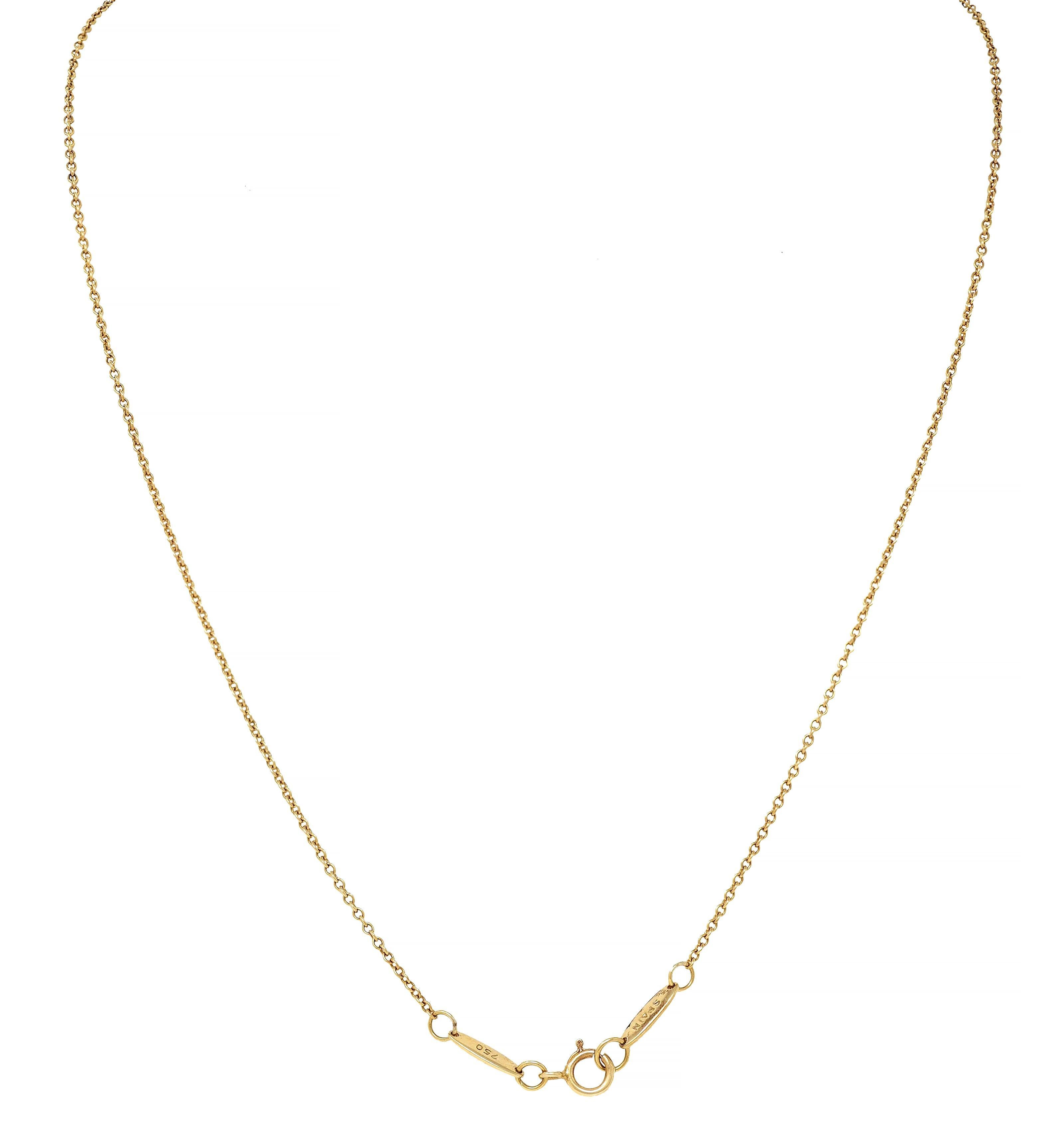 Elsa Peretti Tiffany & Co. Collana con ciondolo a cuore aperto in oro giallo 18 kt. 1