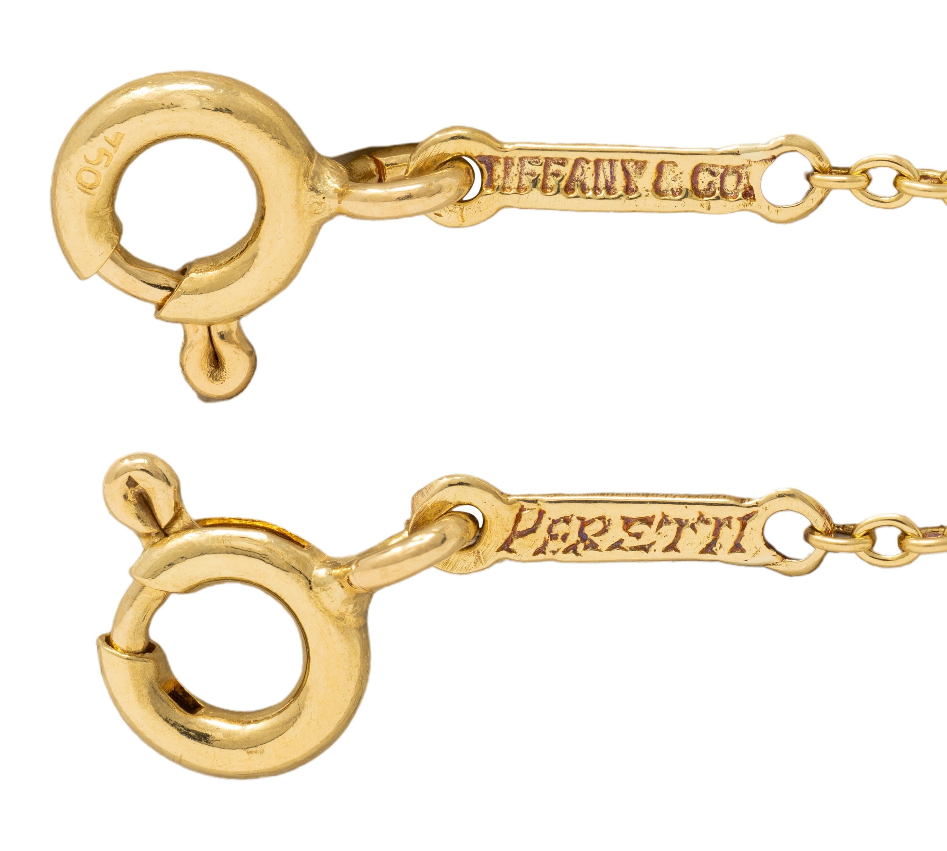 Elsa Peretti Tiffany & Co. 18 Karat Yellow Gold Open Heart Pendant Necklace en venta 1