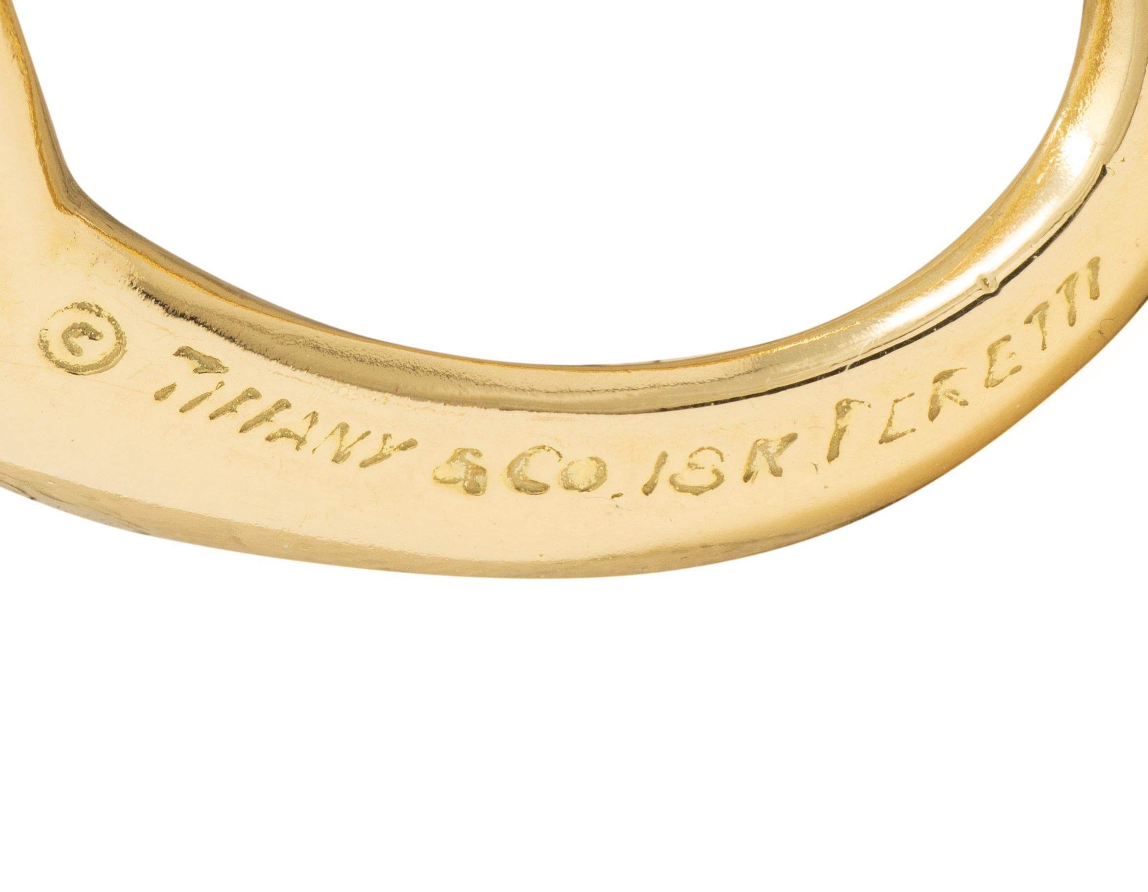 Elsa Peretti Tiffany & Co. 18 Karat Yellow Gold Open Heart Pendant Necklace en venta 2