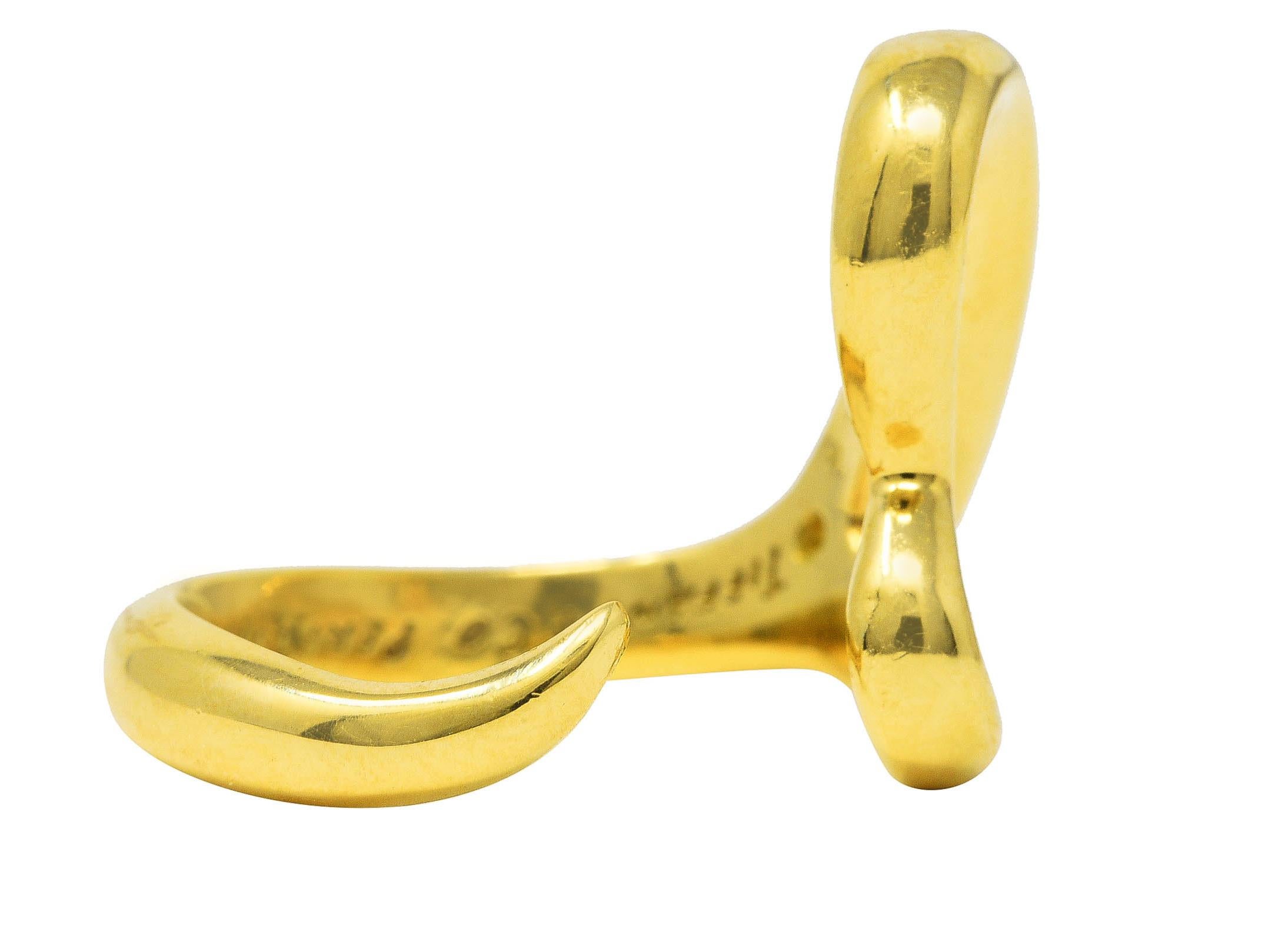 Contemporary Elsa Peretti Tiffany & Co. 18 Karat Yellow Gold Open Heart Vintage Ring