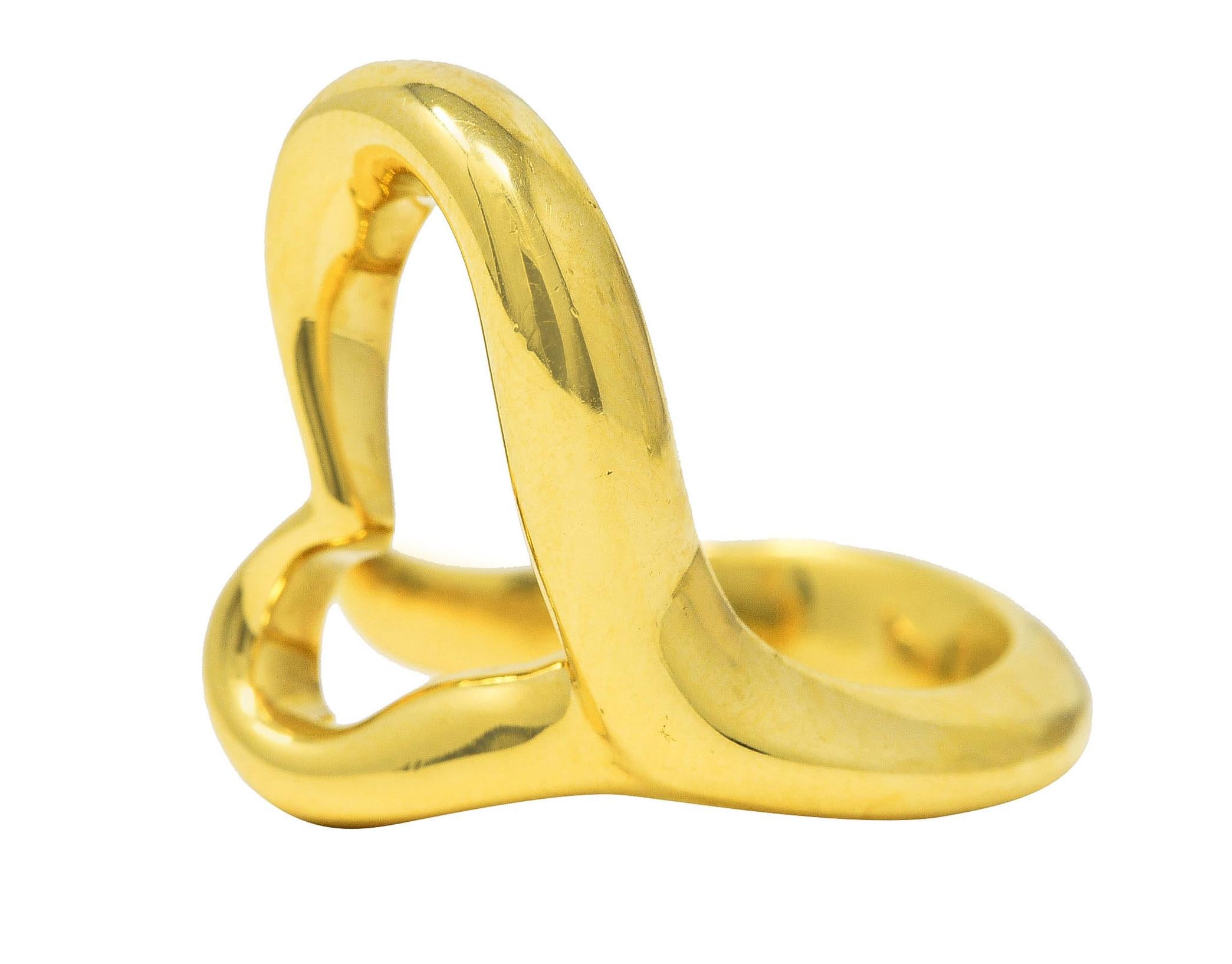 Elsa Peretti Tiffany & Co. 18 Karat Yellow Gold Open Heart Vintage Ring 1