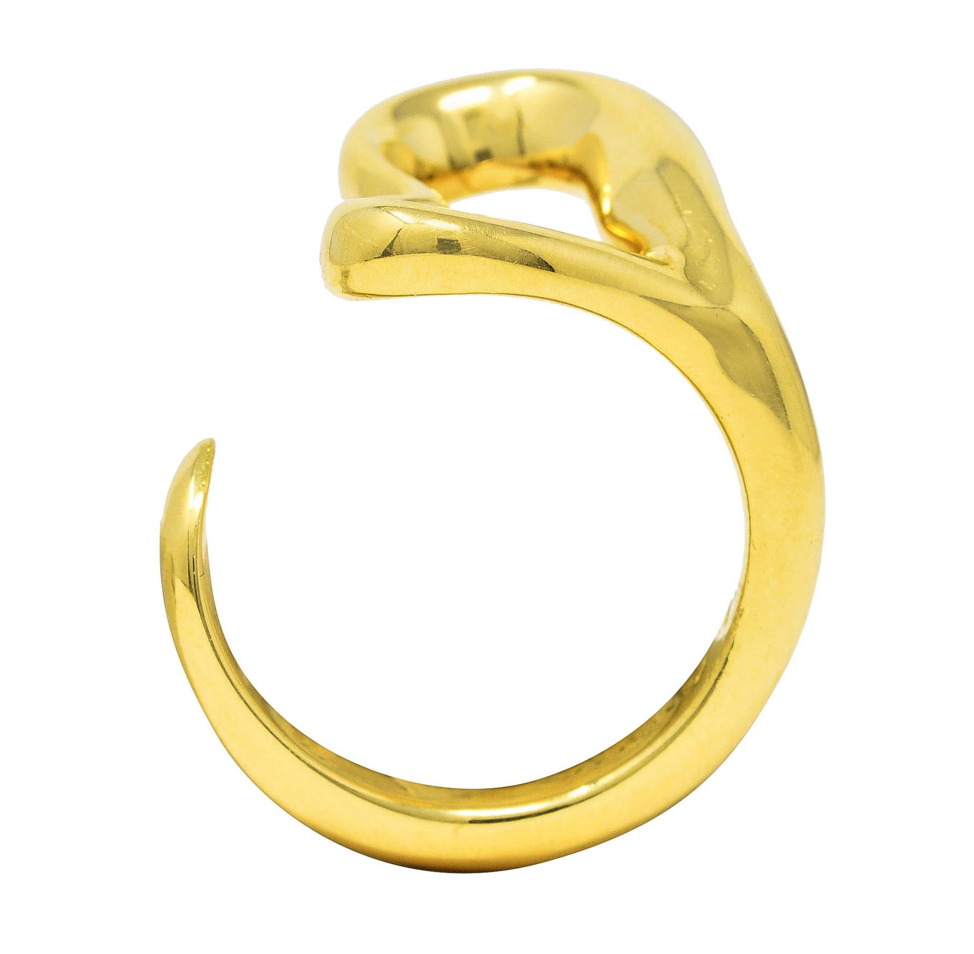 Elsa Peretti Tiffany & Co. 18 Karat Yellow Gold Open Heart Vintage Ring 3