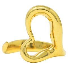 Elsa Peretti Tiffany & Co. 18 Karat Yellow Gold Open Heart Vintage Ring