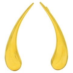 Elsa Peretti Tiffany & Co. 18 Karat Yellow Gold Teardrop Vintage Earrings