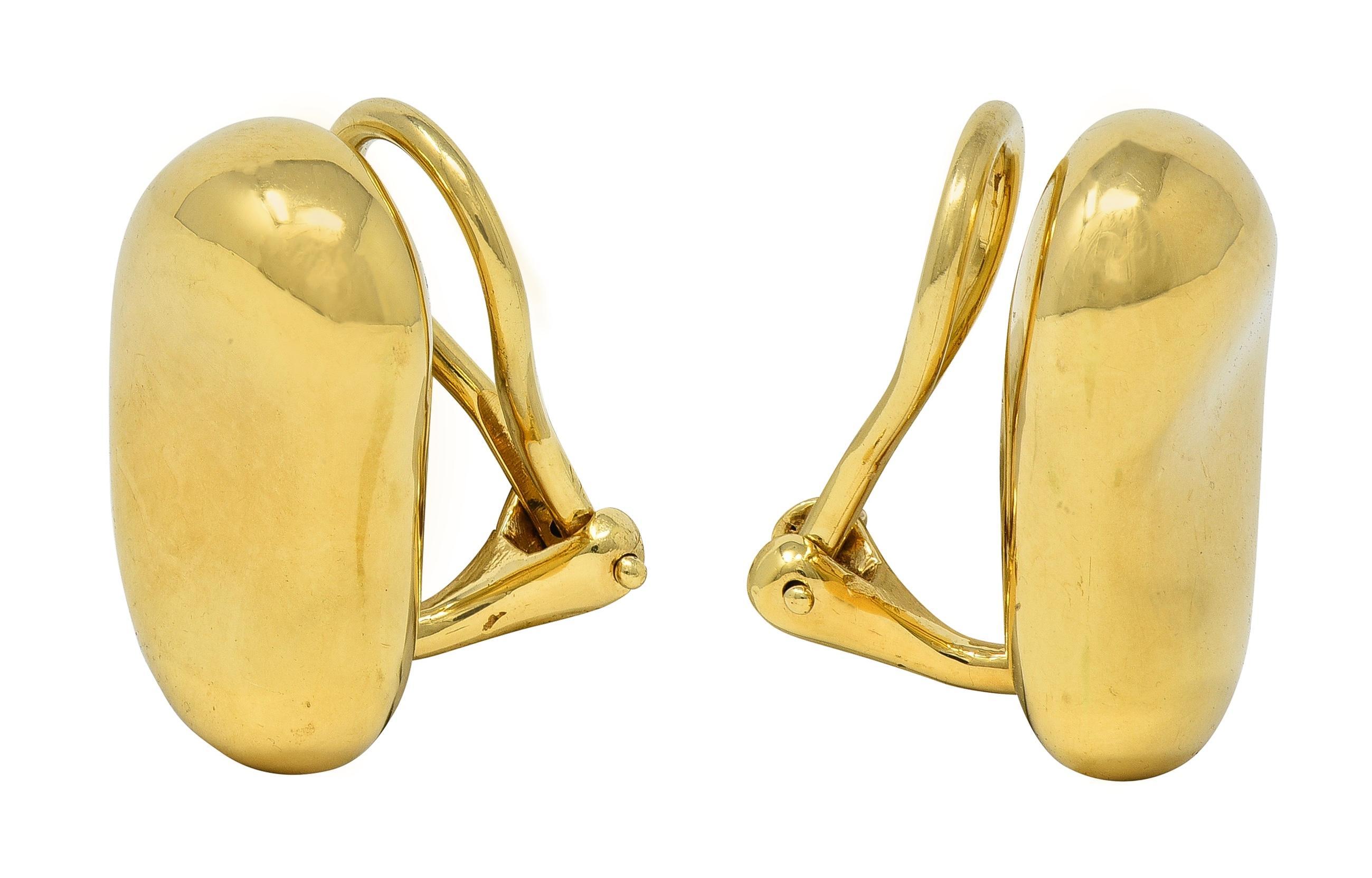 Elsa Peretti for Tiffany & Co. 18 Karat Gelbgold Vintage Bean Ohr-Clip Ohrringe im Zustand „Gut“ im Angebot in Philadelphia, PA