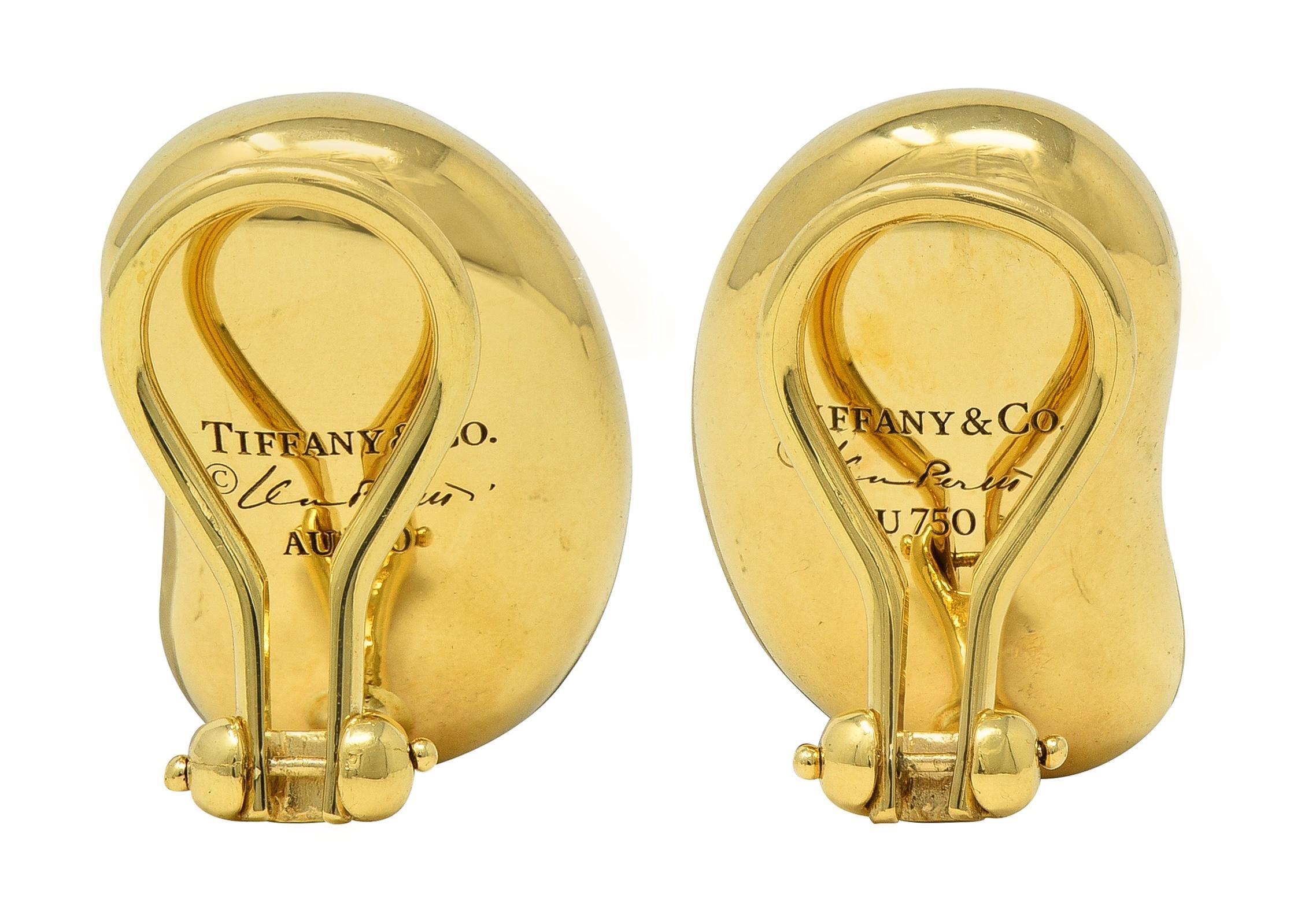 Elsa Peretti for Tiffany & Co. 18 Karat Gelbgold Vintage Bean Ohr-Clip Ohrringe Damen im Angebot