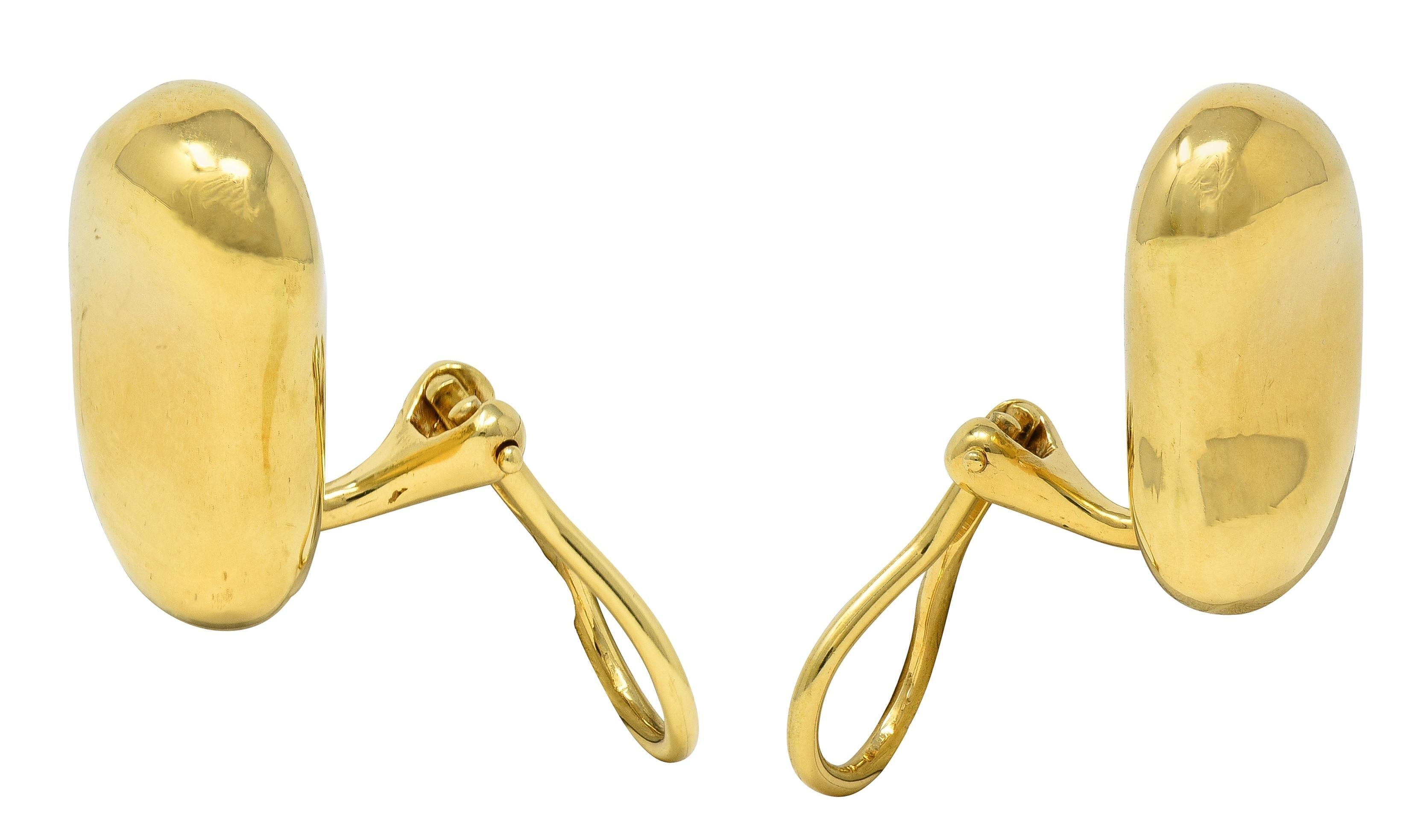 Elsa Peretti for Tiffany & Co. 18 Karat Gelbgold Vintage Bean Ohr-Clip Ohrringe im Angebot 2