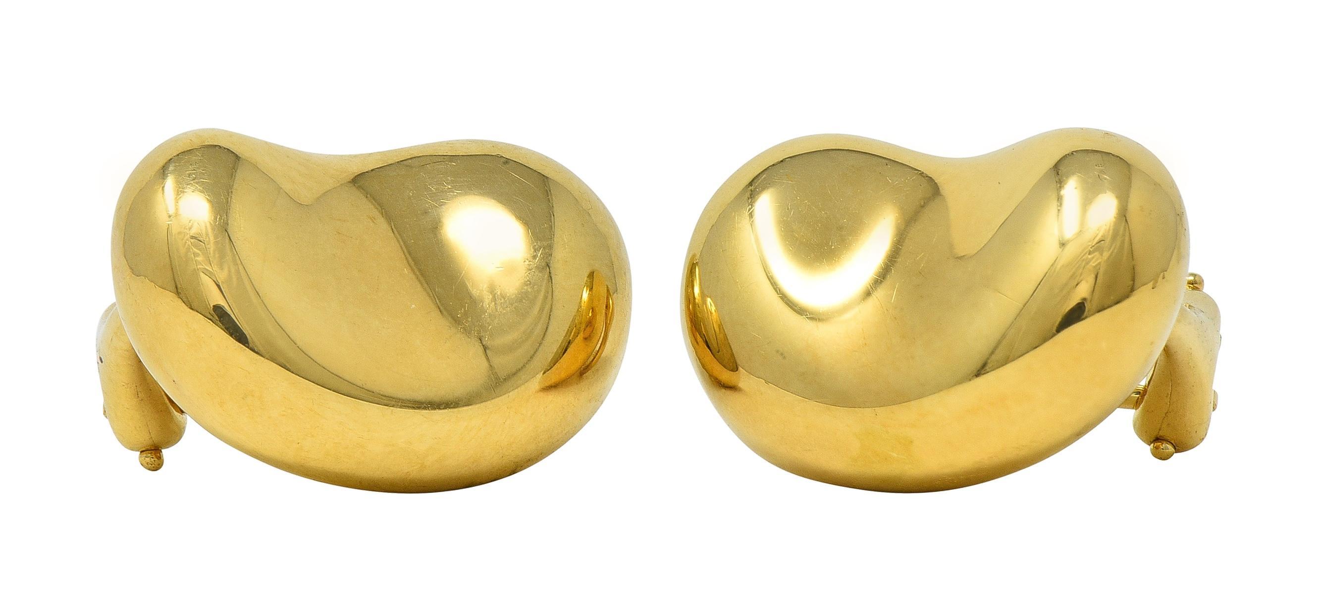 Elsa Peretti for Tiffany & Co. 18 Karat Gelbgold Vintage Bean Ohr-Clip Ohrringe im Angebot 3