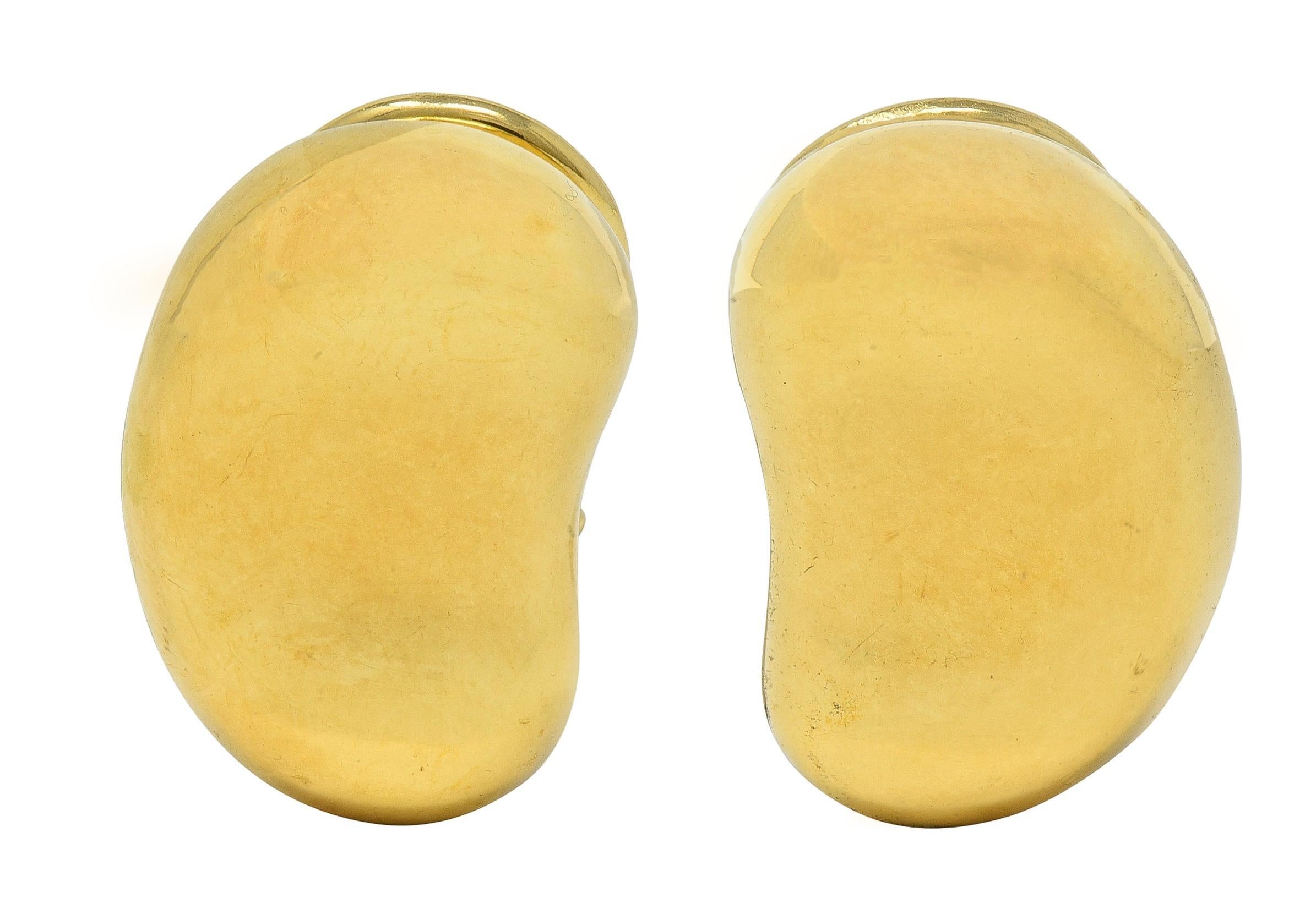 Elsa Peretti for Tiffany & Co. 18 Karat Yellow Gold Orecchini a fagiolo vintage