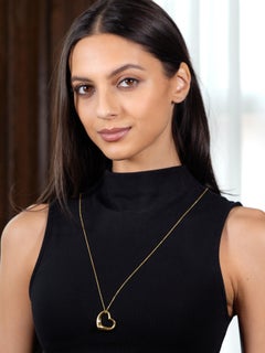 Elsa Peretti Tiffany & Co. 18 Karat Gelbgold Vintage Open Heart Halskette