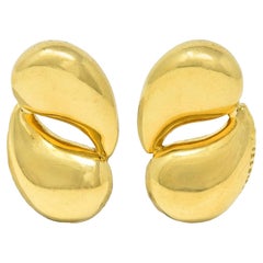 Elsa Peretti pour Tiffany & Co., clous d'oreilles vintage en or jaune 18 carats