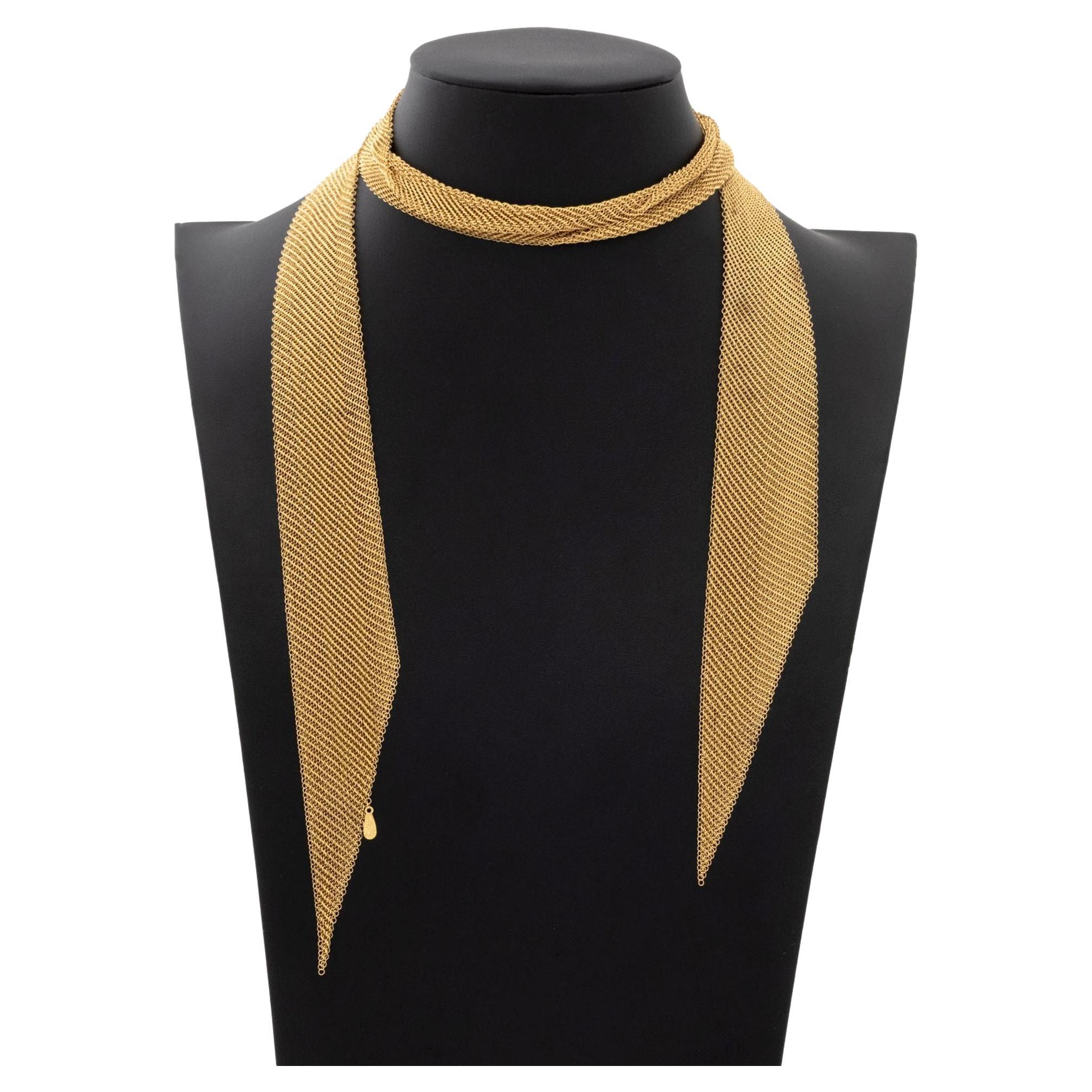 Elsa Peretti for Tiffany & Co. Collana con foulard in maglia 18 carati