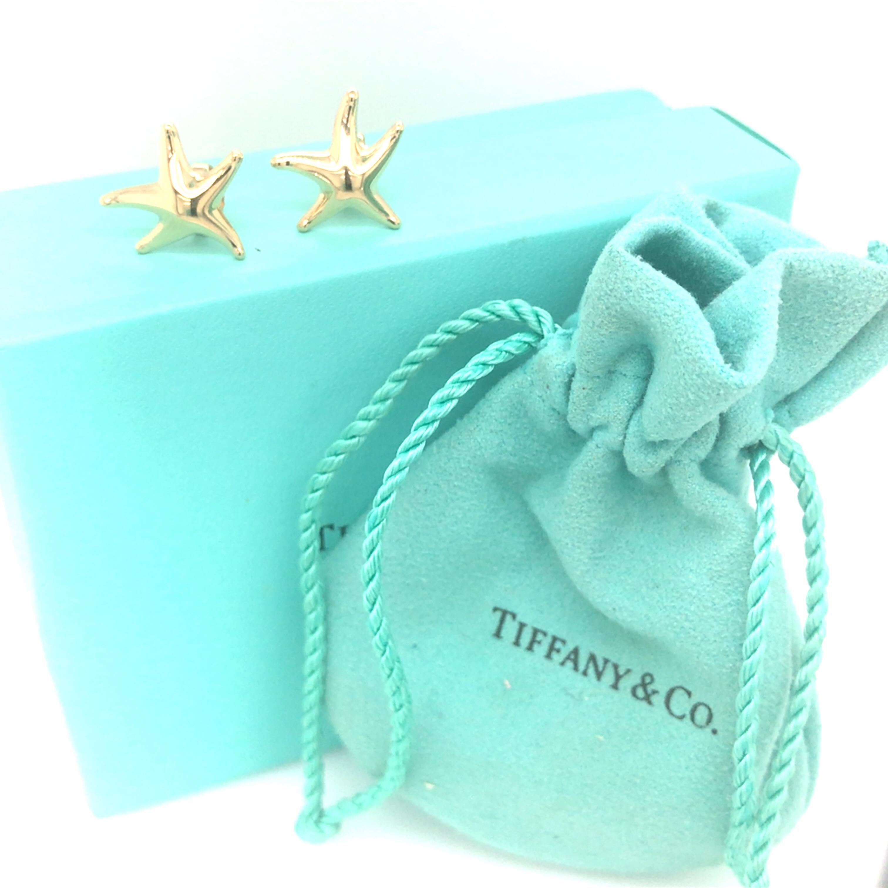 Women's Elsa Peretti Tiffany & Co. 18K Yellow Gold Starfish Stud Earrings
