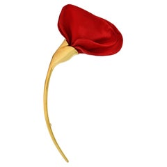 Elsa Peretti Tiffany & Co. 1980's Silk 18K Gold Vintage Amapola Flower Brooch