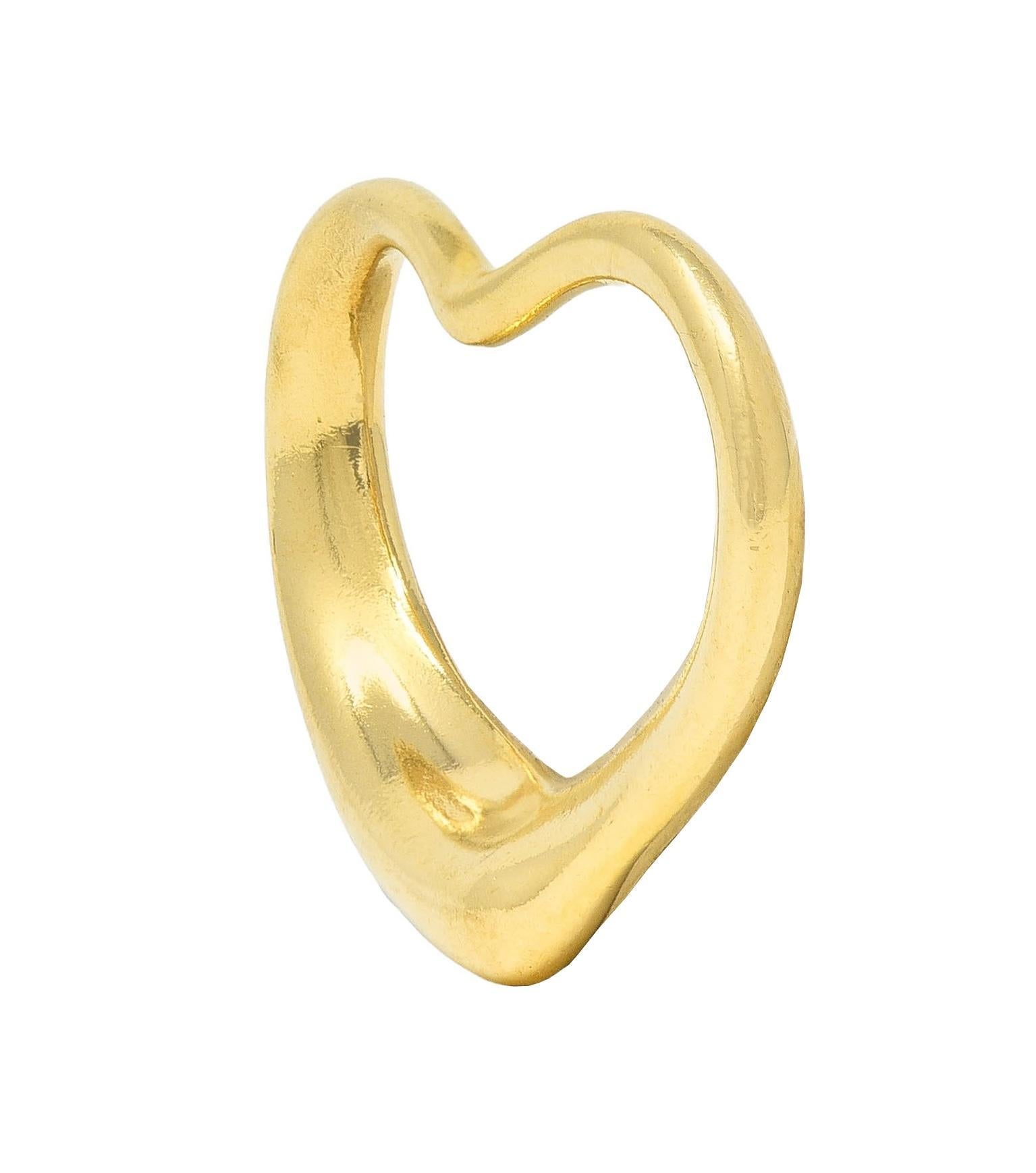 Elsa Peretti Tiffany & Co. 1990 18 Karat Gelbgold Vintage Offener Herz-Anhänger mit offenem Herz 1
