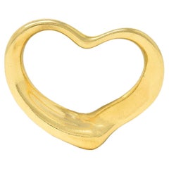 Elsa Peretti Tiffany & Co. 1990 18 Karat Gelbgold Vintage Offener Herz-Anhänger mit offenem Herz