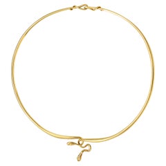 Elsa Peretti Tiffany & Co. 1990's 18 Karat Gold Snake Vintage Collar Necklace