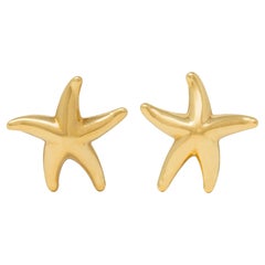 Elsa Peretti Tiffany & Co. 1990's 18 Karat Yellow Gold Vintage Starfish Earrings