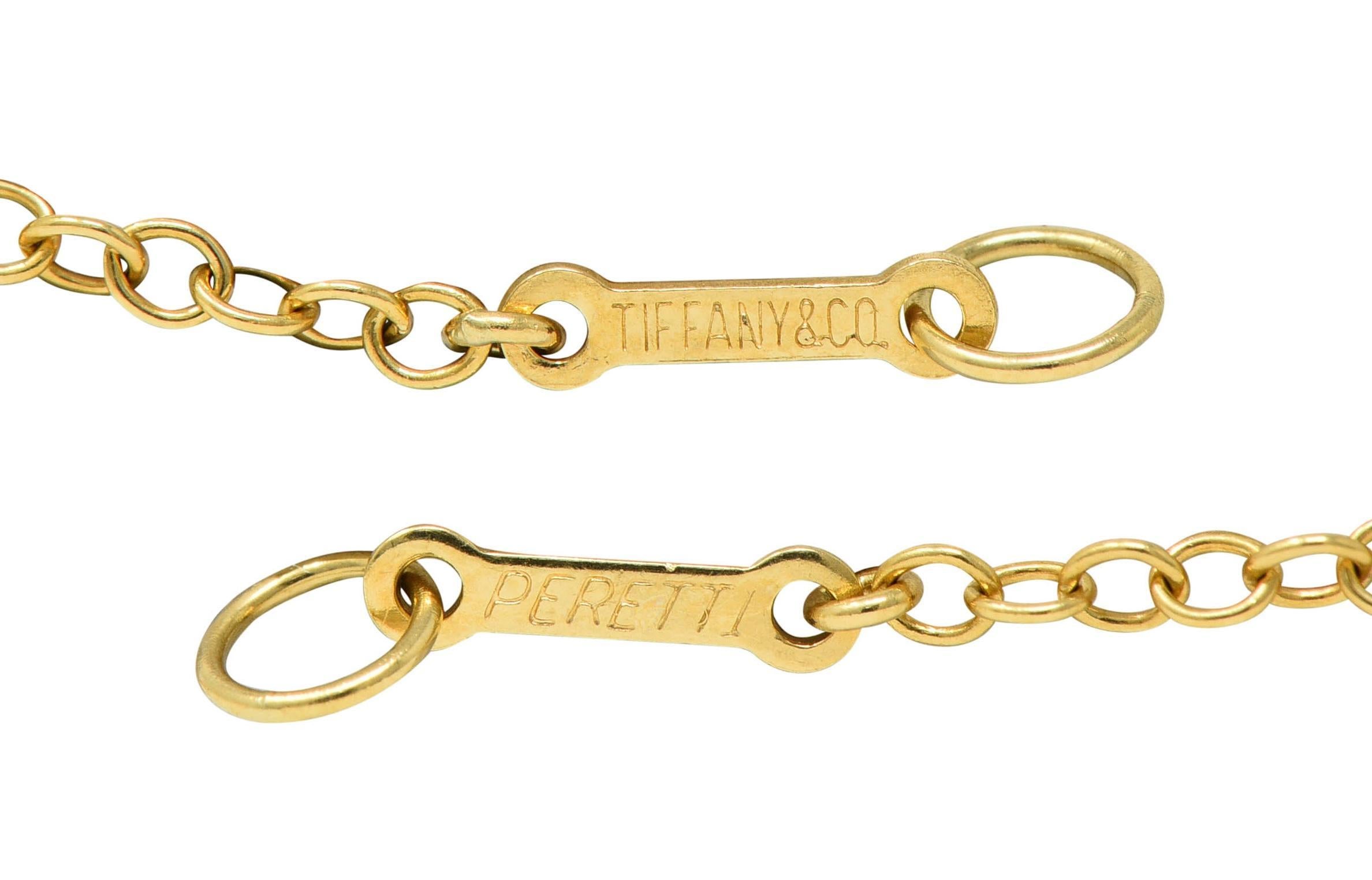 Elsa Peretti Tiffany & Co. 1990's 18 Karat Yellow Gold Vintage Teardrop Necklace 3