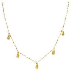 Elsa Peretti Tiffany & Co. 1990's 18 Karat Yellow Gold Vintage Teardrop Necklace