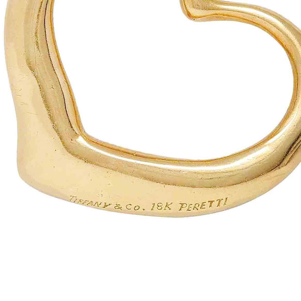 Elsa Peretti for Tiffany & Co. 1990's 18K Gold Vintage Open Heart Anhänger Halskette im Angebot 2