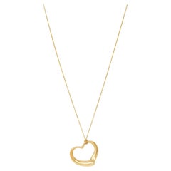 Elsa Peretti for Tiffany & Co. 1990's 18K Gold Vintage Open Heart Anhänger Halskette