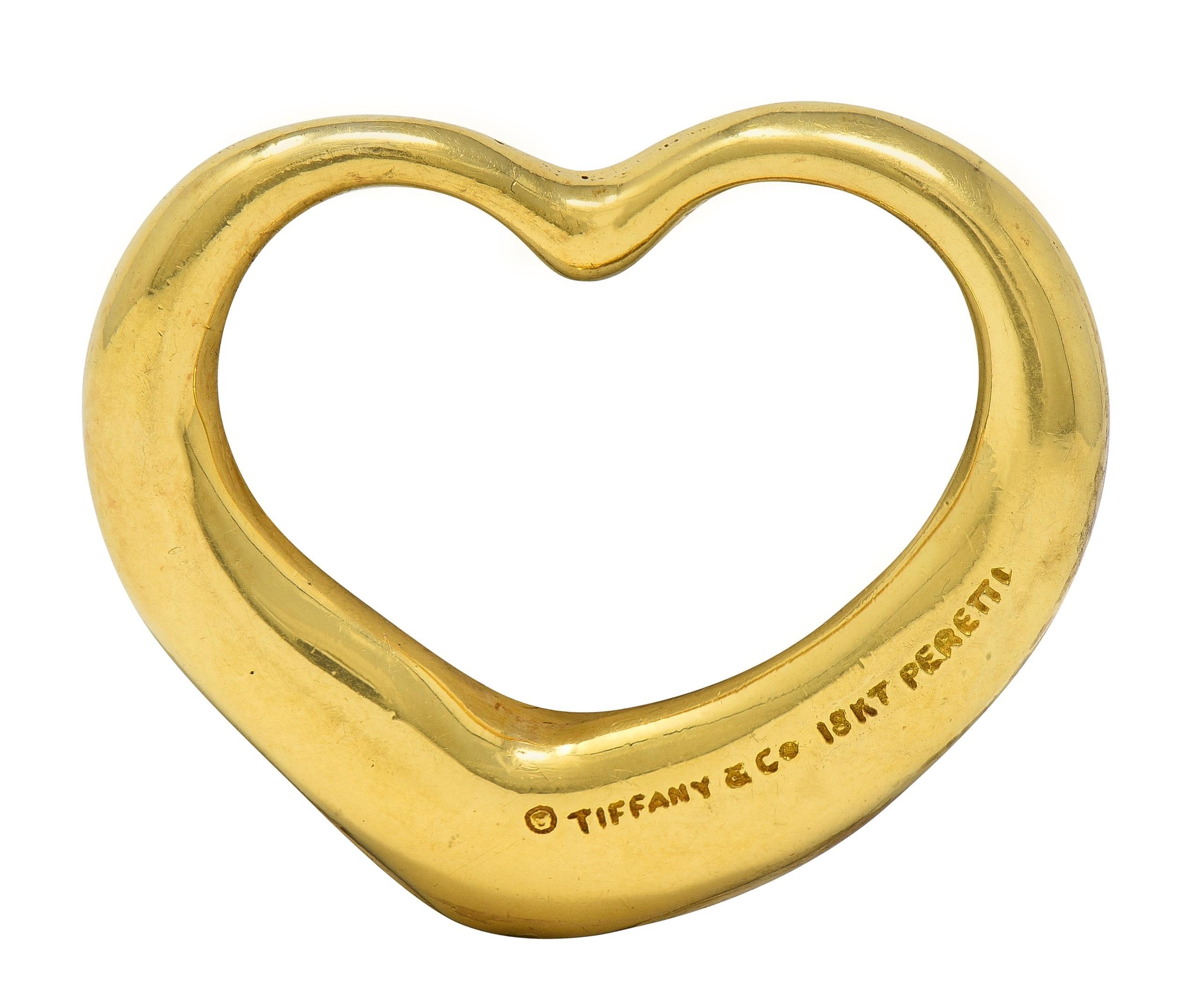 Elsa Peretti Tiffany & Co. 1990er Jahre 18K Gelbgold Vintage Open Heart Anhänger (Moderne) im Angebot