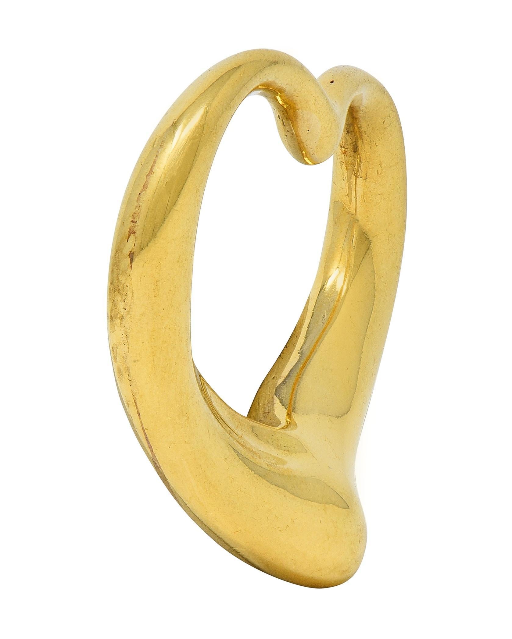 Elsa Peretti Tiffany & Co. 1990er Jahre 18K Gelbgold Vintage Open Heart Anhänger im Zustand „Hervorragend“ im Angebot in Philadelphia, PA